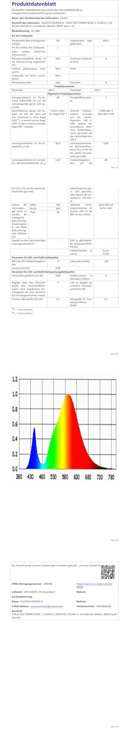 Kambo Lámpara de Techo LED 48W 4320LM Blanco Frío 6500K Plafón Cuadrada Moderno