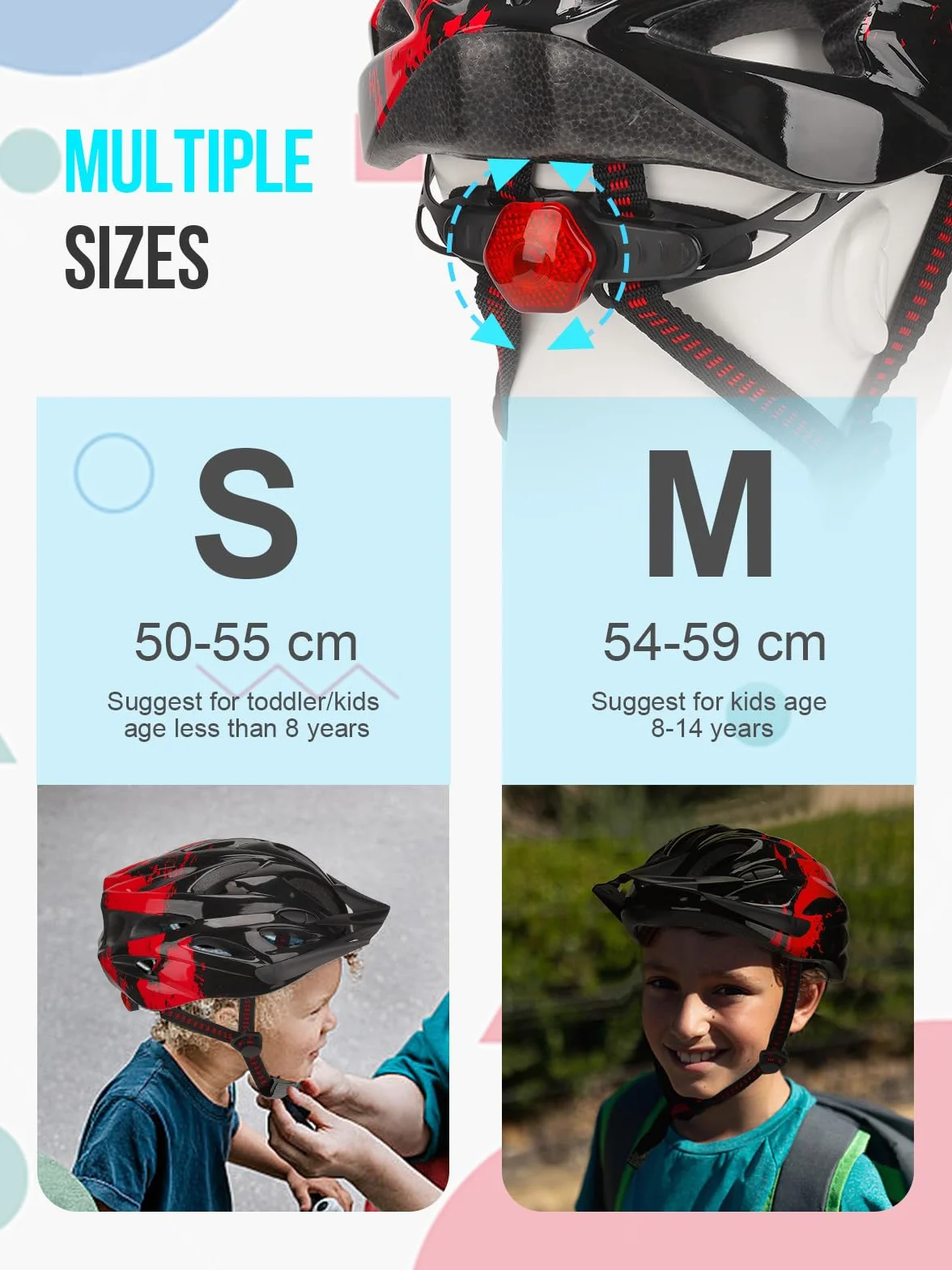 Casco de bicicleta para niños, casco RaMokey para niños y niñas