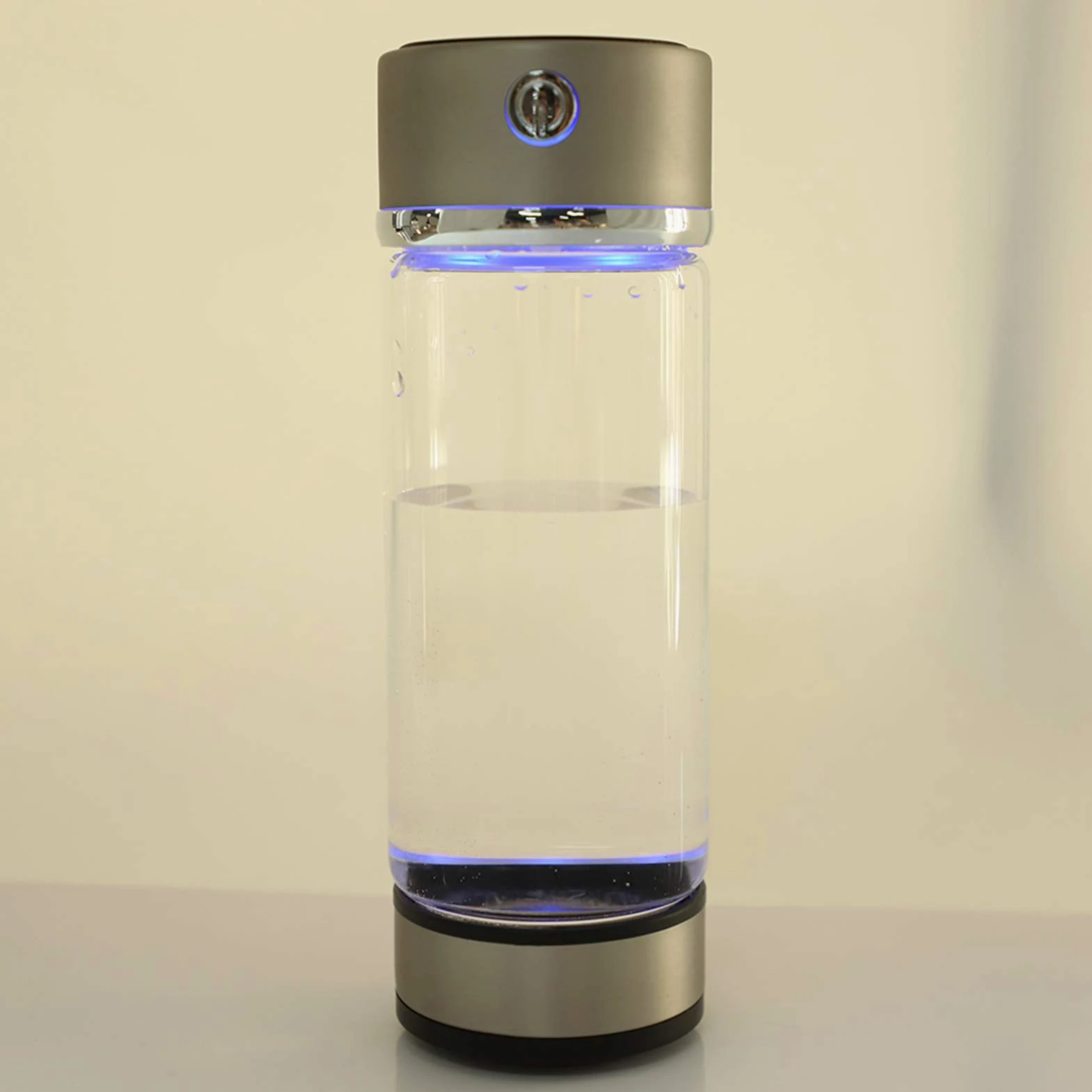 Generic Botella Purificadora de Agua de Hidrógeno con Carga USB, Taza Ionizadora Portátil con Vidrio de Alto Borosilicato de 420ml para Uso en Viajes y Oficinas