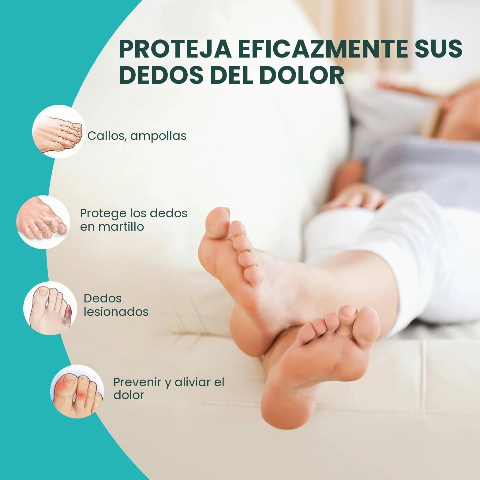 Promifun Protector de dedos de los pies - Paquete de 12 fundas de silicona para dedos en martillo, callos, durezas y ampollas