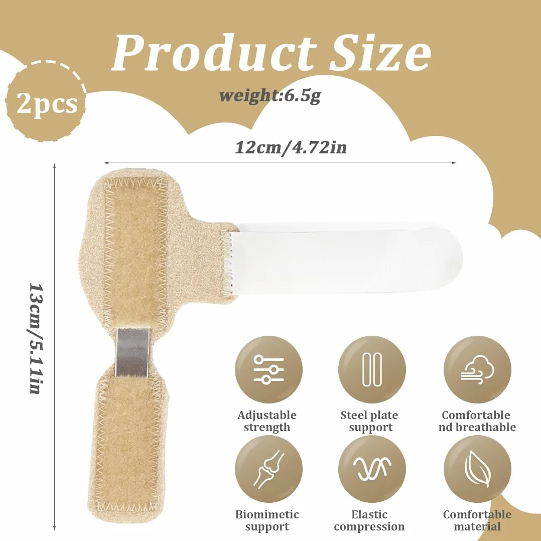 Férula para Dedo en Martillo, Corrector Dedos del Pie, Soporte de Puntera Ajustable en Forma de U, Beige
