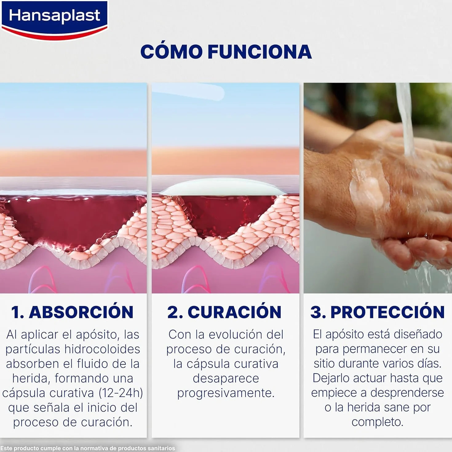 Hansaplast Second Skin Protection Apósito Avanzado XL impermeable ultrafino flexible 3 uds.