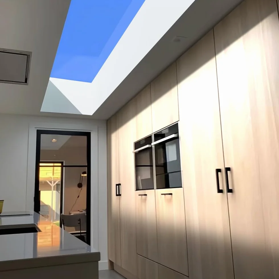 Luz LED de techo ambiental Azul cielo 60x30x16 cm para sótano garaje cocina dormitorio