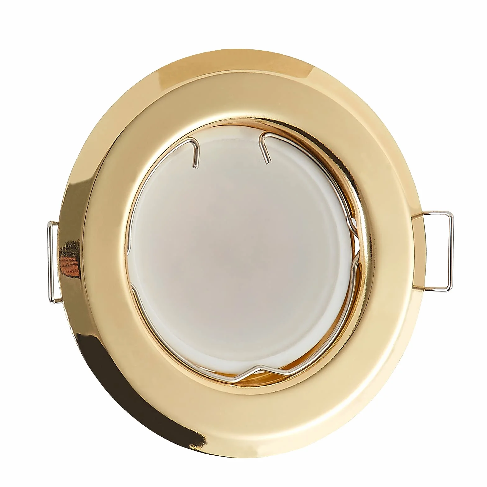 Foco LED plano empotrable ultra plano dorado 230V 3W 320 lúmenes 120° regulable 55mm recortado blanco paquete 3