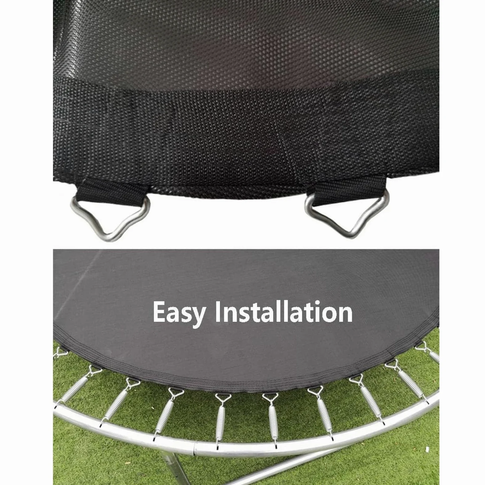 Alfombrilla de repuesto para cama elástica de alta elasticidad con anillos en V, alfombrilla de rebote segura para niños, accesorios duraderos de polipropileno, se adapta a camas elásticas de 183 cm
