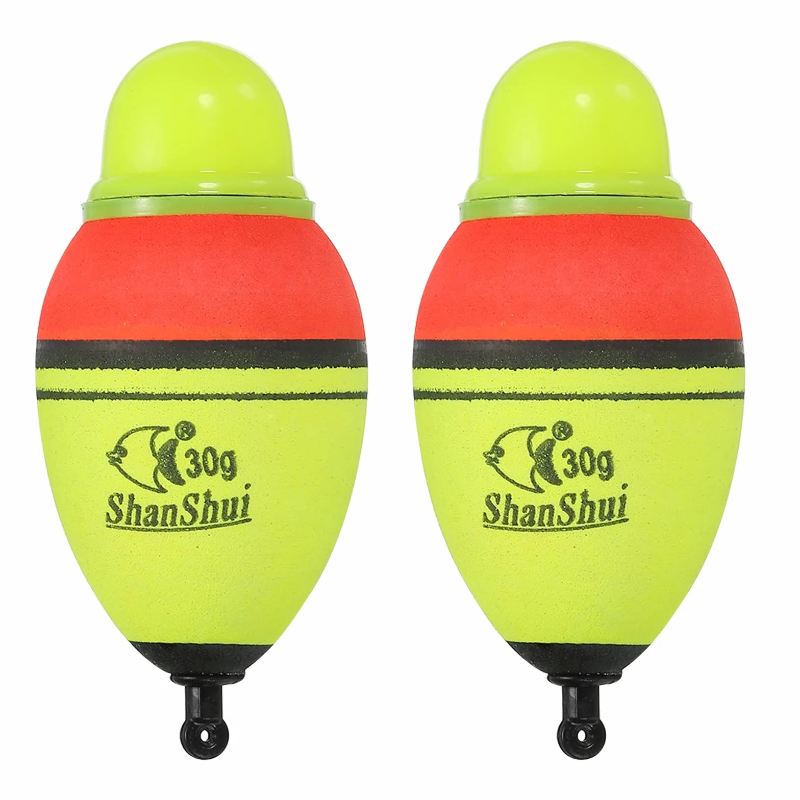 PATIKIL 1oz Iluminado Pesca Deslizante Flotadores, 2 Paquete EVA Luz Pesca Flotador para Nocturna Pesca, Amarillo