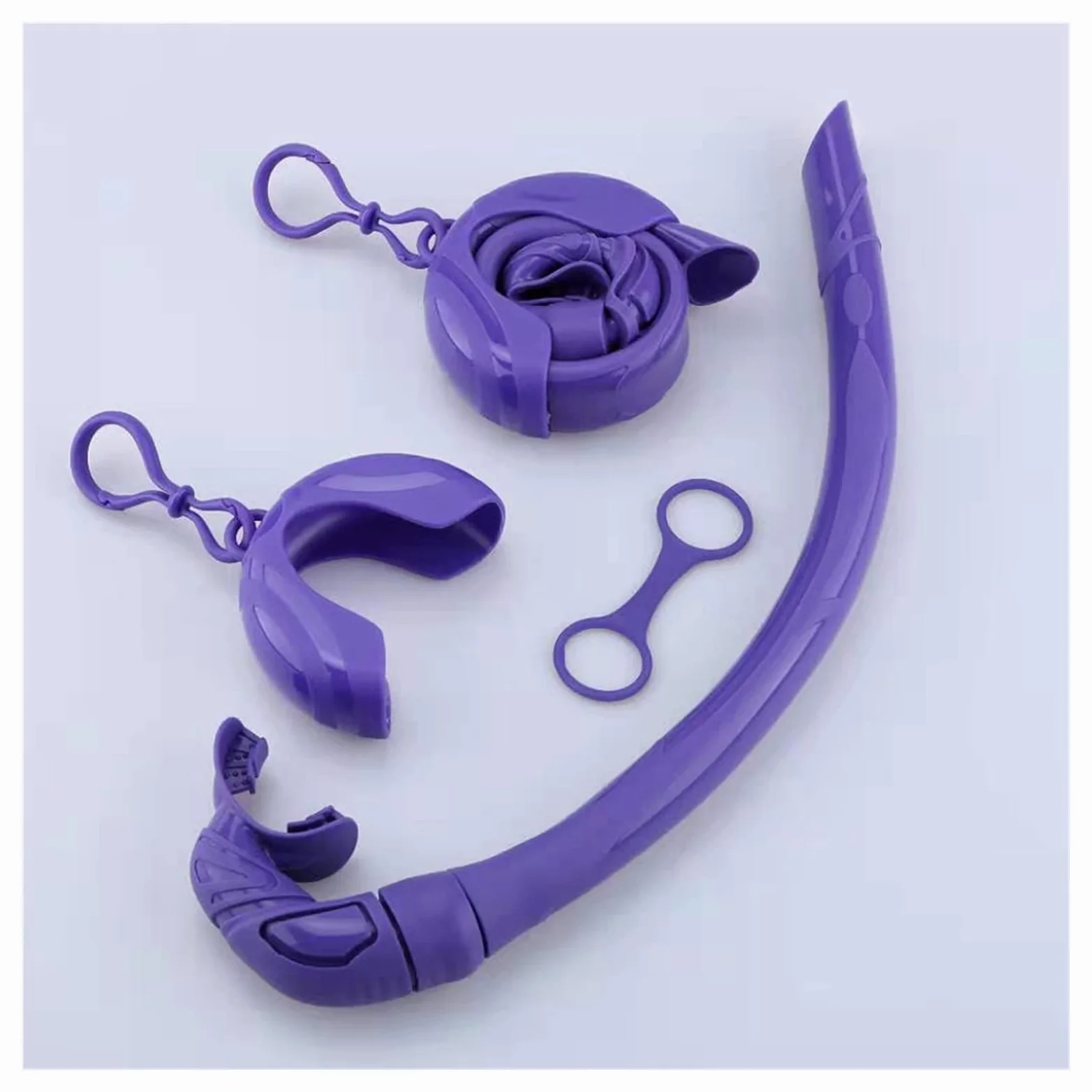 Buceo Snorkel Silicona Tubo de snorkel plegable Snorkel con estuche de almacenamiento compacto Mujeres Hombres enrollados Snorkel Tubo de respiración húmedo for buceo para actividades de buceo y snork