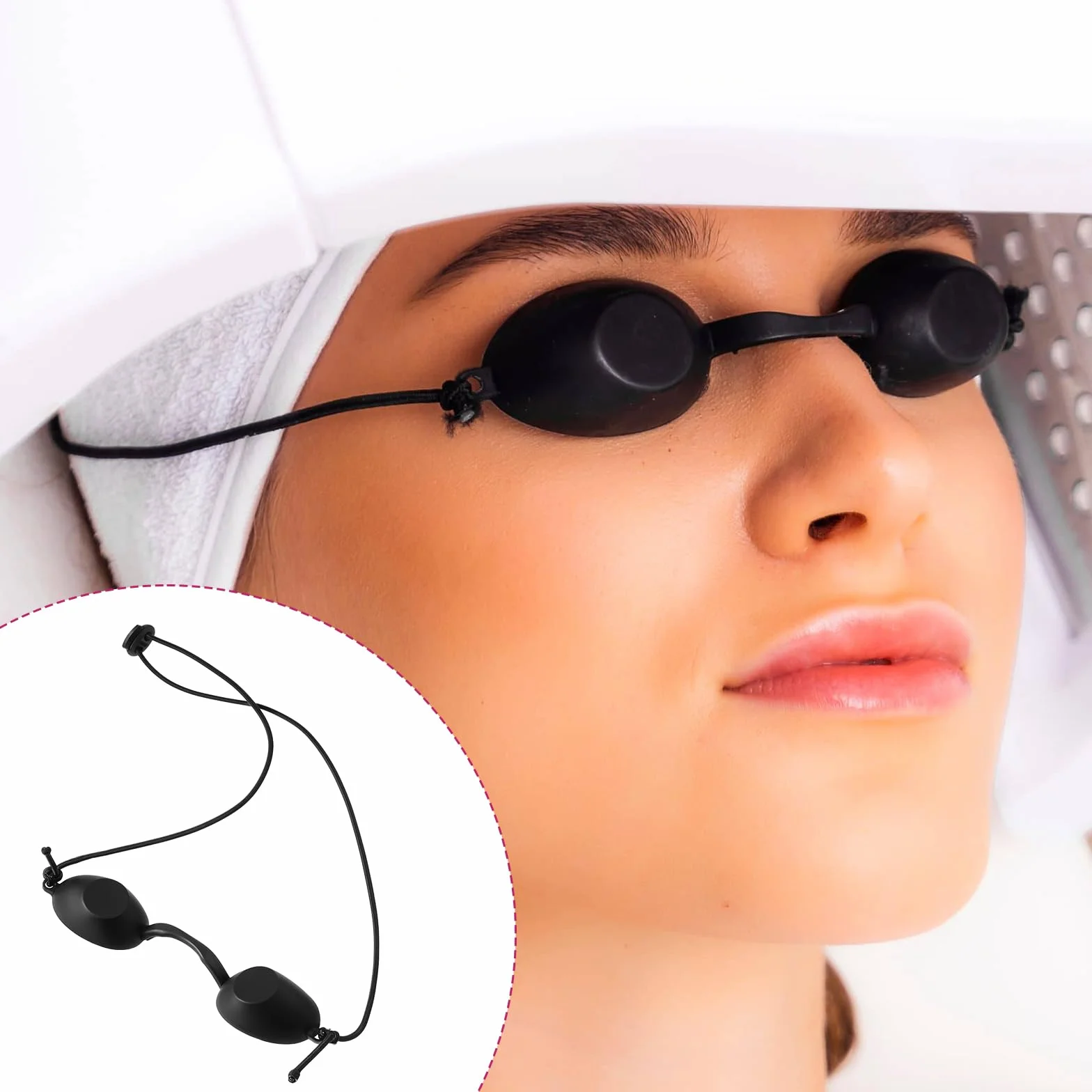 Gafas de solárium protección UV bronceado LED negro