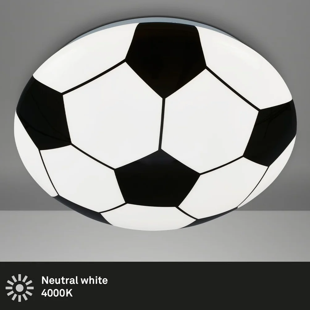 BRILONER Lámpara LED de techo fútbol 12W 1300 lúmenes blanco 27,5 cm