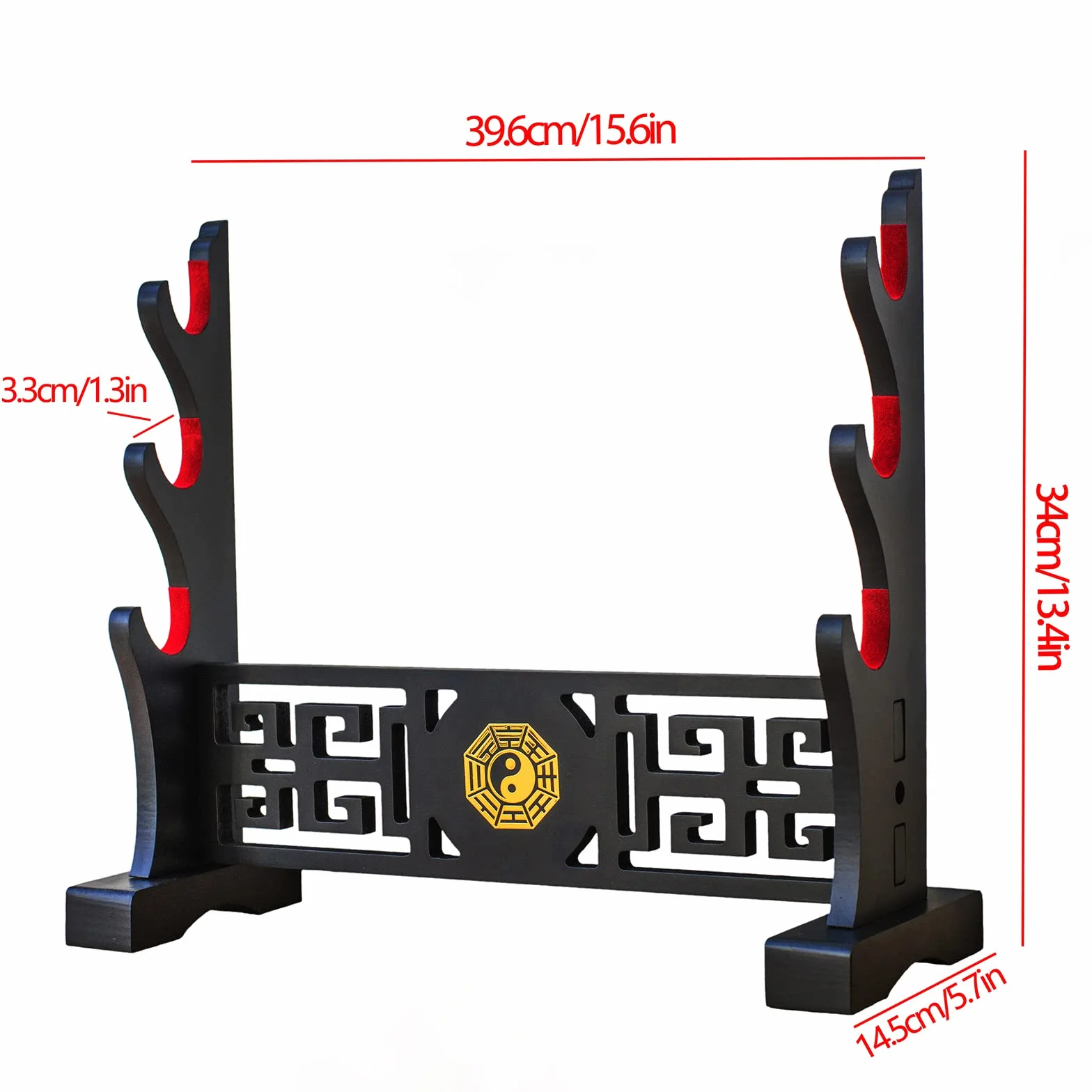 Soporte Katana Samurai Display Rack Acolchado Terciopelo Bagua-3