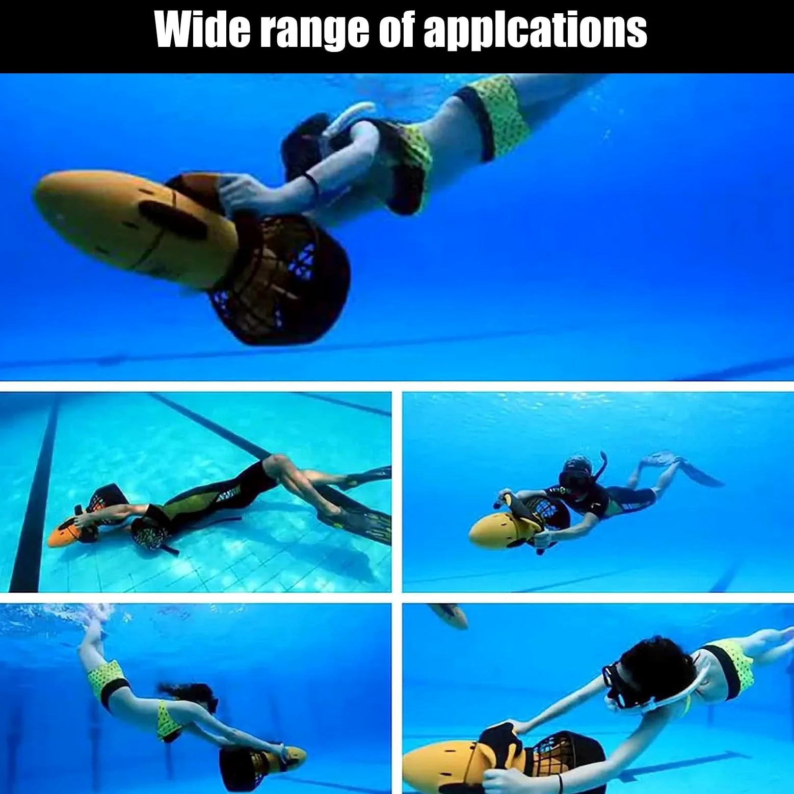 Scooter Submarino, Refuerzo de Buceo, hélice de Agua de Doble Velocidad, Pantalla de Velocidad Ajustable, Adecuado para Piscinas, Buceo y Aventuras en el mar,500W