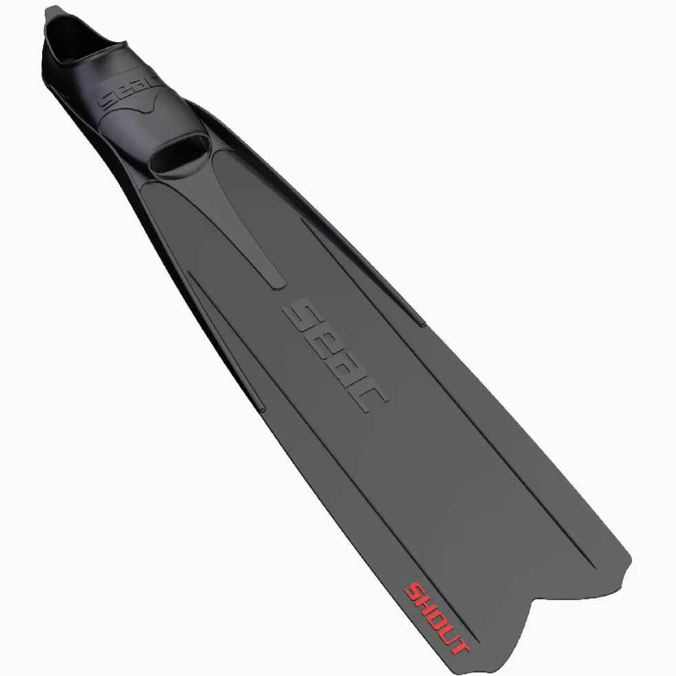 SEAC Shout - Aletas largas para adultos, para buceo, apnea y pesca submarina, color negro, 8-8.5