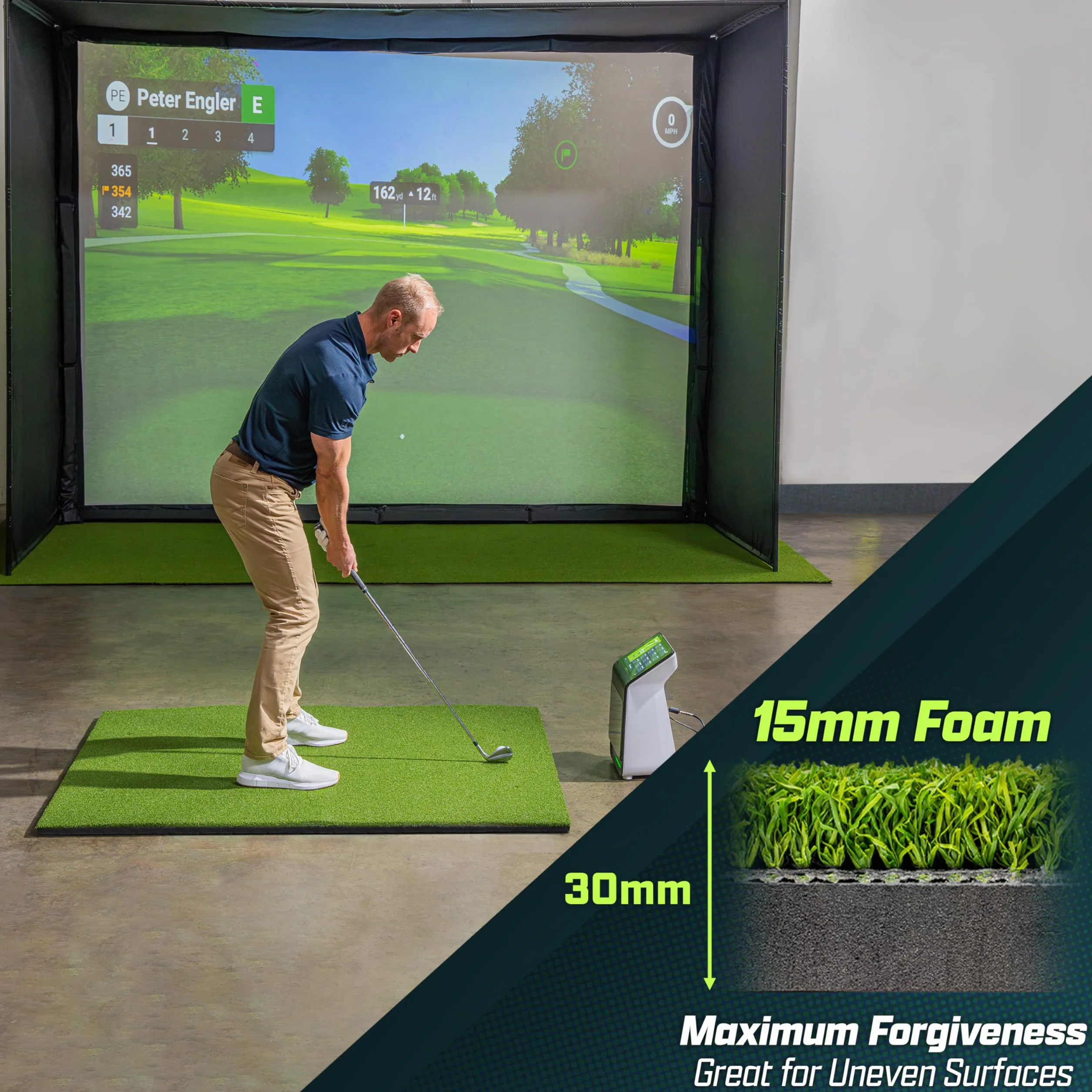 GoSports Pro - Alfombra de Golf para Practicar en Interiores y Exteriores. Esterillas de césped para Entrenamiento, simuladores de Golf y prácticas
