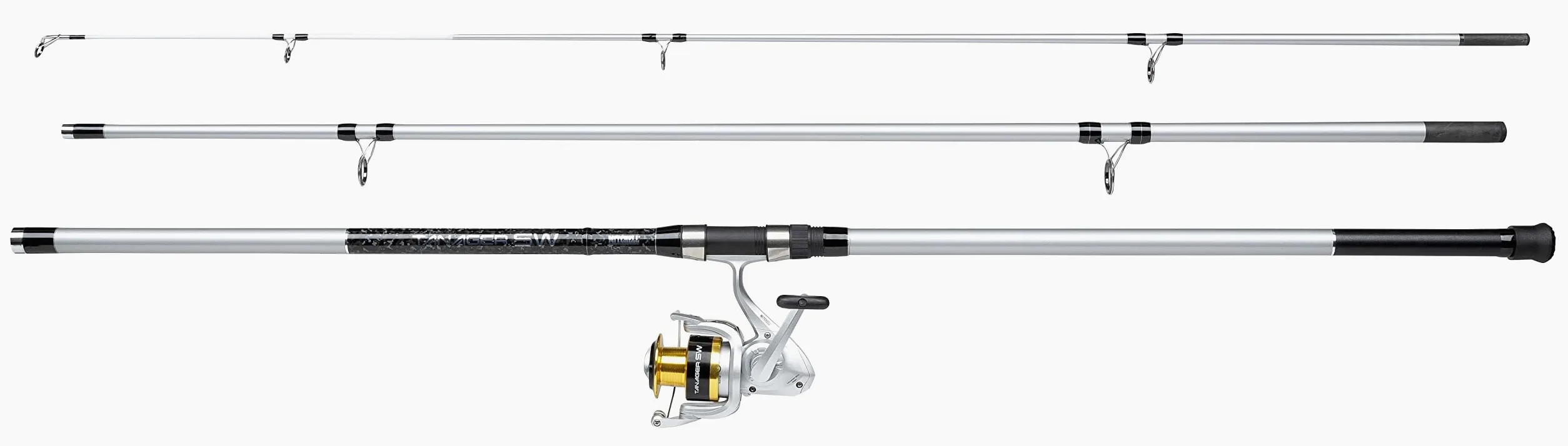 Mitchell Tangara SW - Conjunto de caña y carretes de Agua Salada para Pesca de Spinning para Perca, lubina