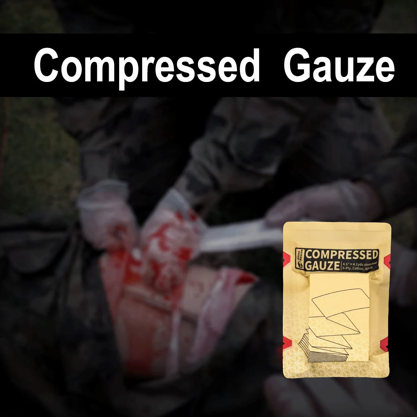 Kit Individual de Control de Hemorragias RHINO RESCUE, IFAK Botiquín Militar de Primeros Auxilios con Torniquete