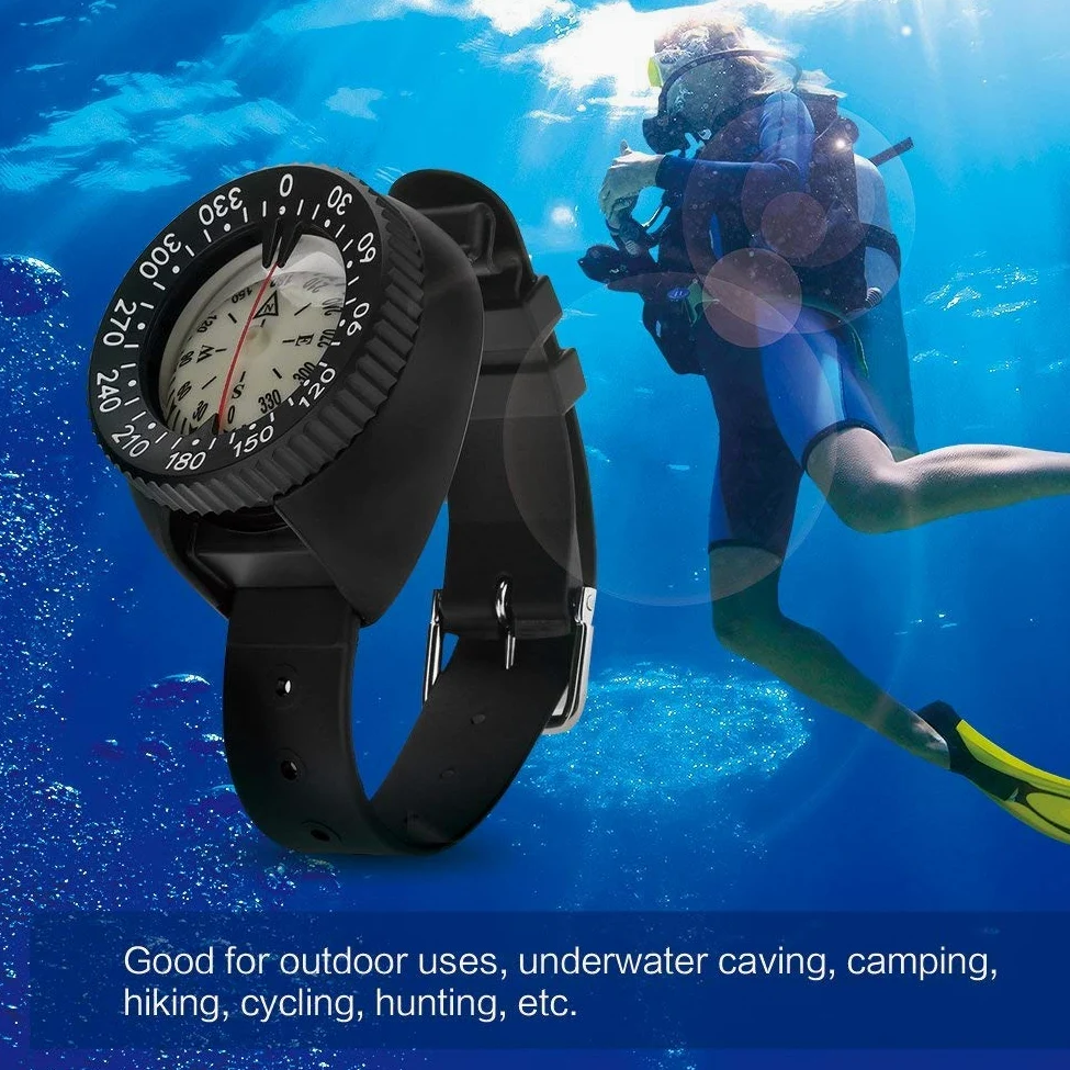 TOPINCN Brújula Impermeable Brújula De Buceo Muñeca Deporte Exterior Supervivencia Emergencia Slighting Profesional