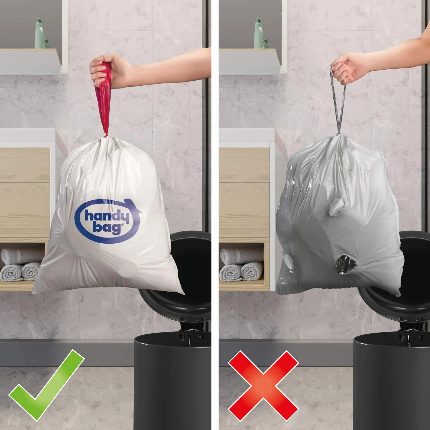Bolsas de basura Perfumadas Especial Baño 10L 12 bolsas resistentes antigoteo plástico reciclado