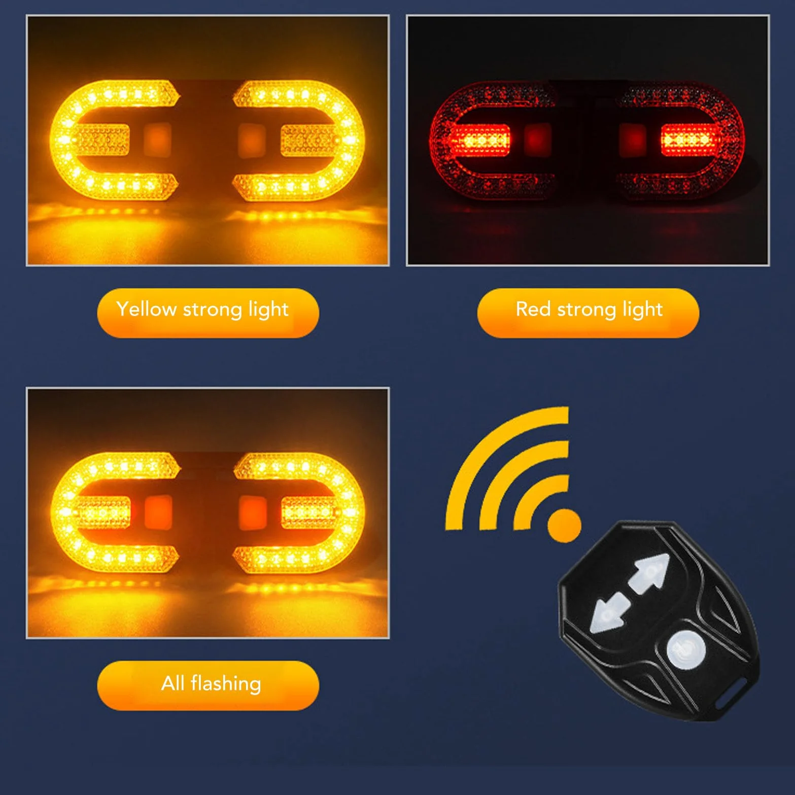 Dilwe Luz Trasera para Bicicleta, Luces Intermitentes Recargables de 600 MAh con Control Remoto para Bicicleta de Montaña, Carretera, Scooter, Conducción Nocturna