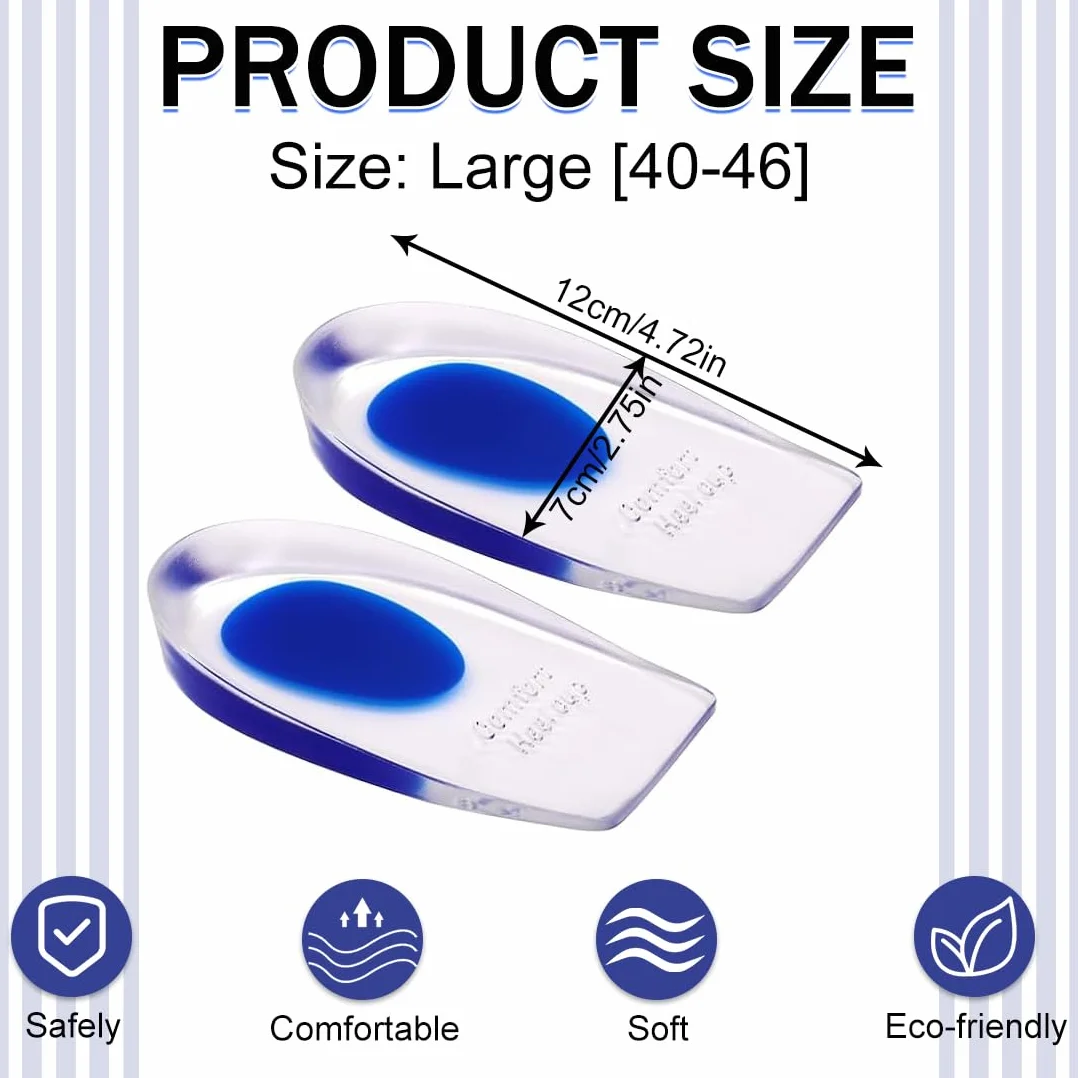 Taloneras Silicona Gel, Soporte Ergonomico, Absorción de Impactos, Plantillas para Hombre y Mujer