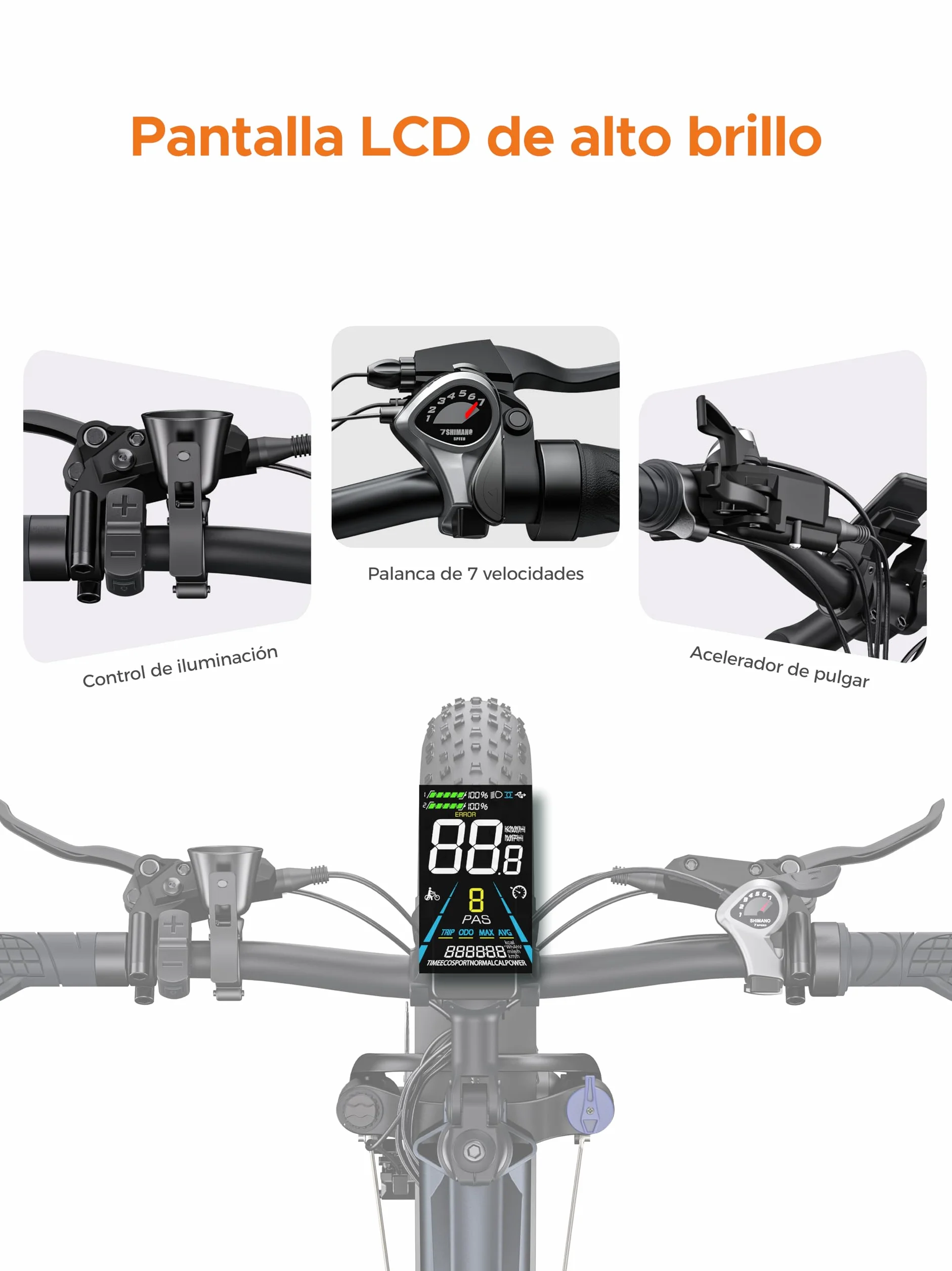 ENGWE E26 Bicicleta Eléctrica para Adultos, 26"x4.0" Fat Tire, Bicicleta de Montaña Eléctrica de 250W, Batería de 48V 16Ah, Alcance de hasta 140KM, 7 velocidades, Suspensión Dual MTB