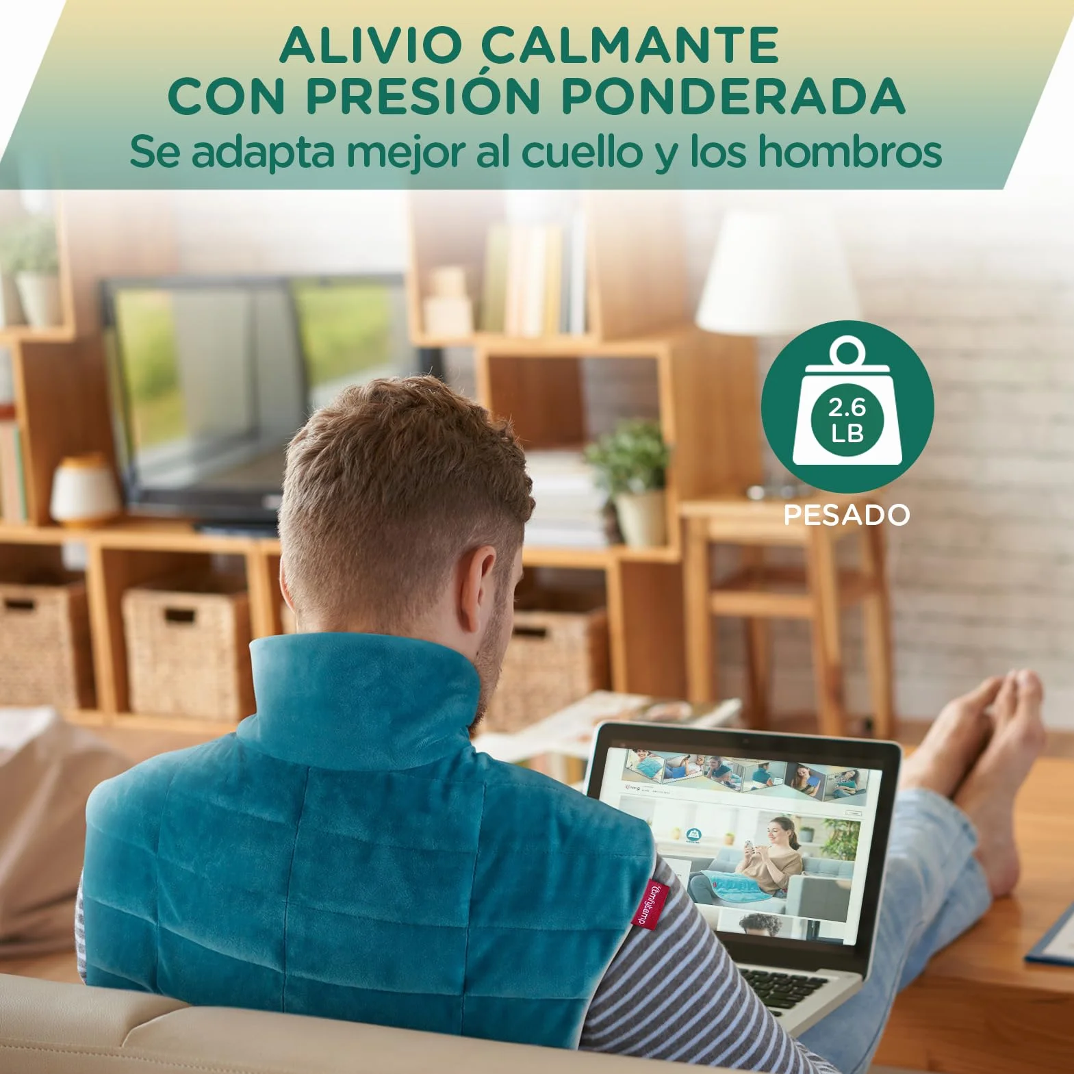 Comfytemp Almohadilla Térmica Cuello, 9 Niveles de Calor, 11 Temporizador, Apagado Automático, Lavable