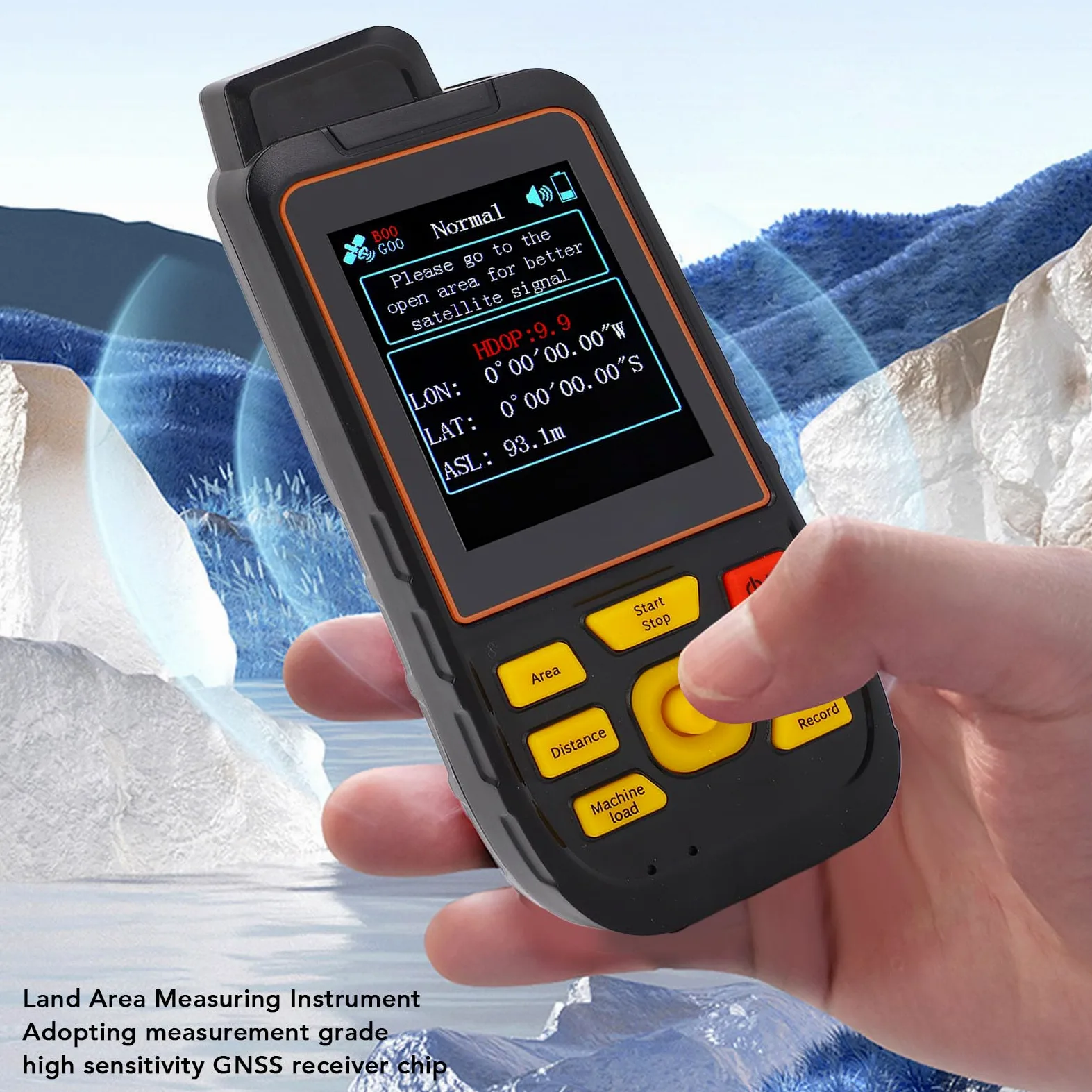 SUNGOOYUE Equipo de Topografía Terrestre GPS, Herramienta de Medición Precisa del área Terrestre de las Montañas de Tierras Agrícolas, Pantalla de 2,8 Pulgadas, Chip Receptor GNSS, Portátil para