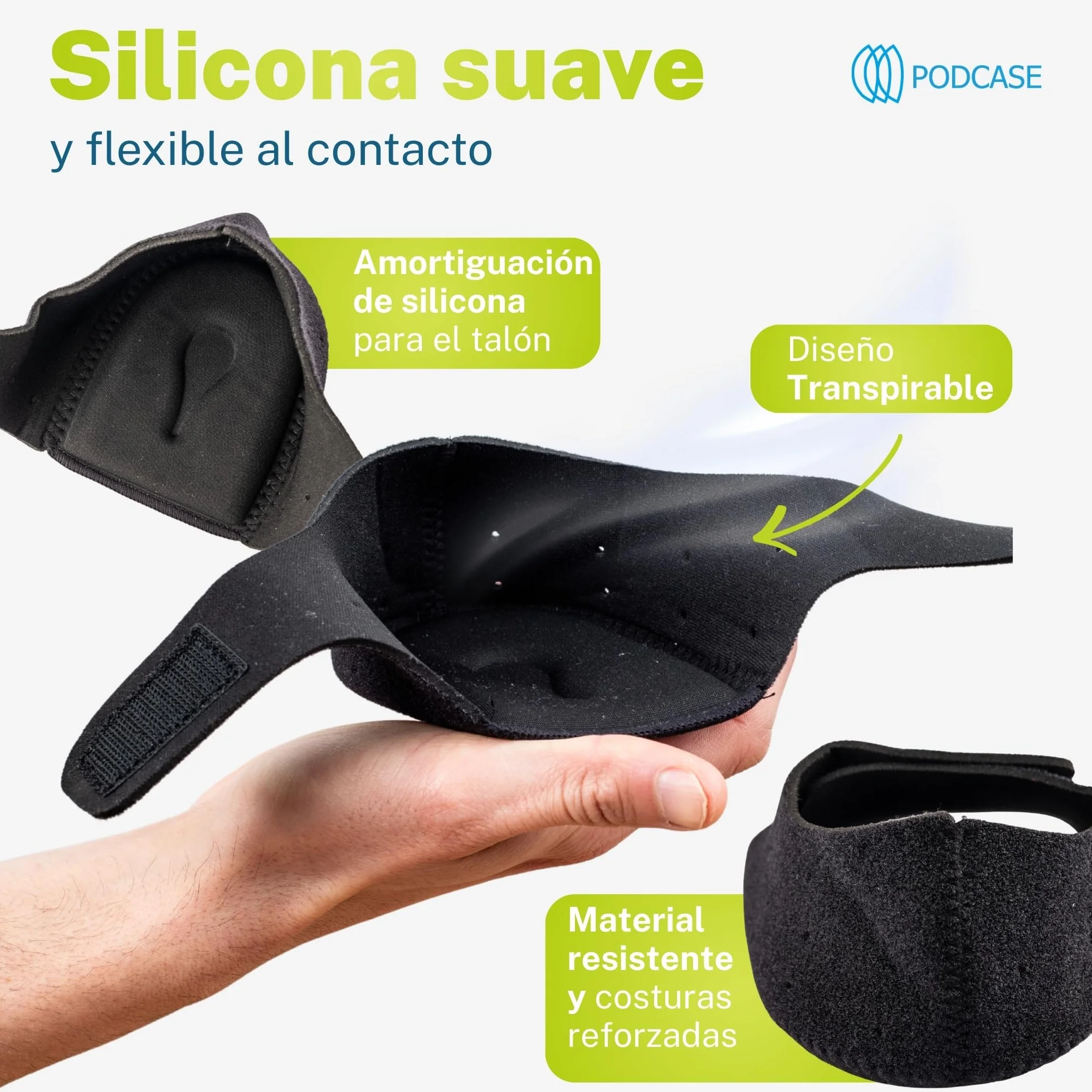 Taloneras Fascitis Plantar Silicona Mujer Hombre Plantillas Zapatos Cierre Ajustable Antideslizantes Alivio
