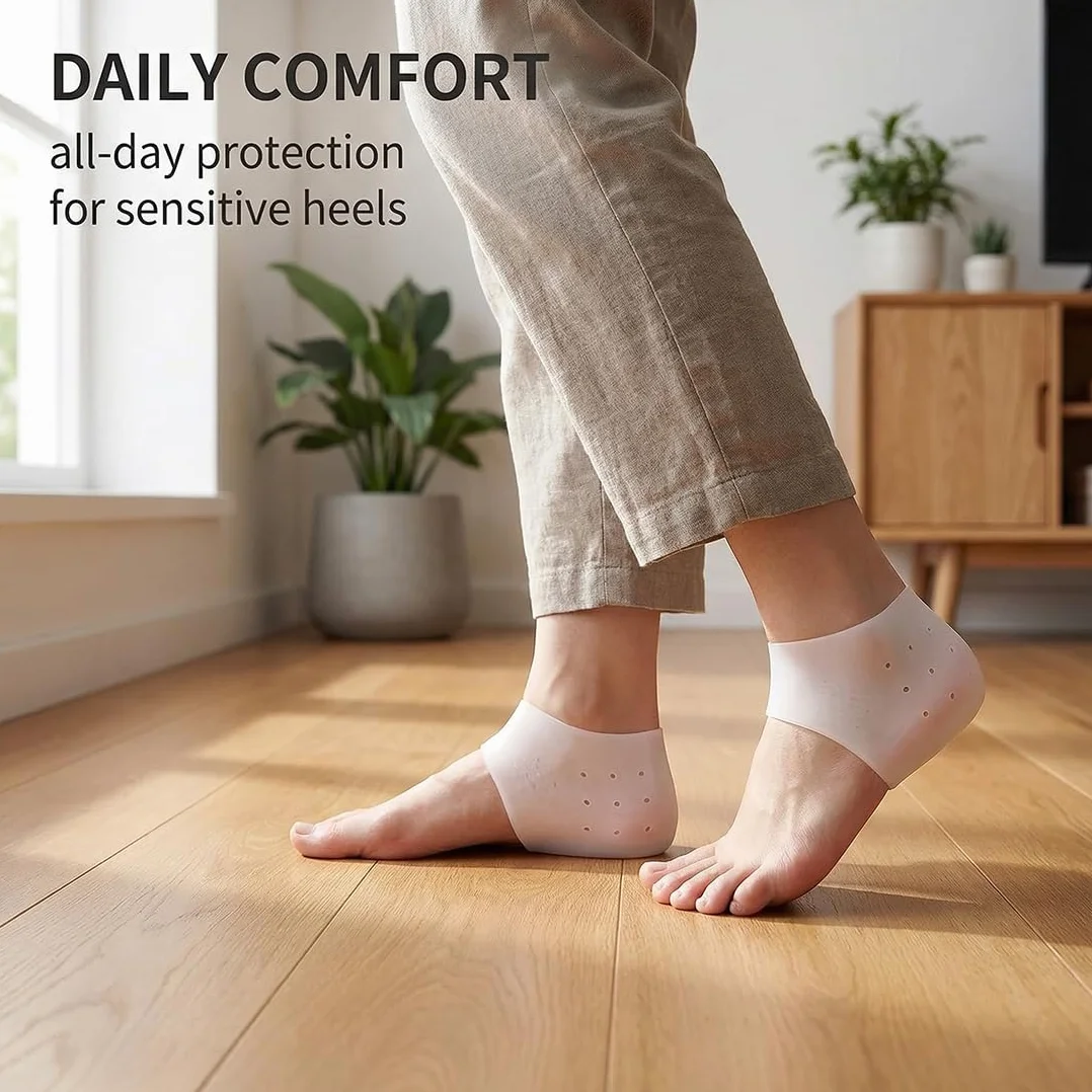 Taloneras de Silicona Protectores de Talón para Dolor y Talones Agrietados Blanco