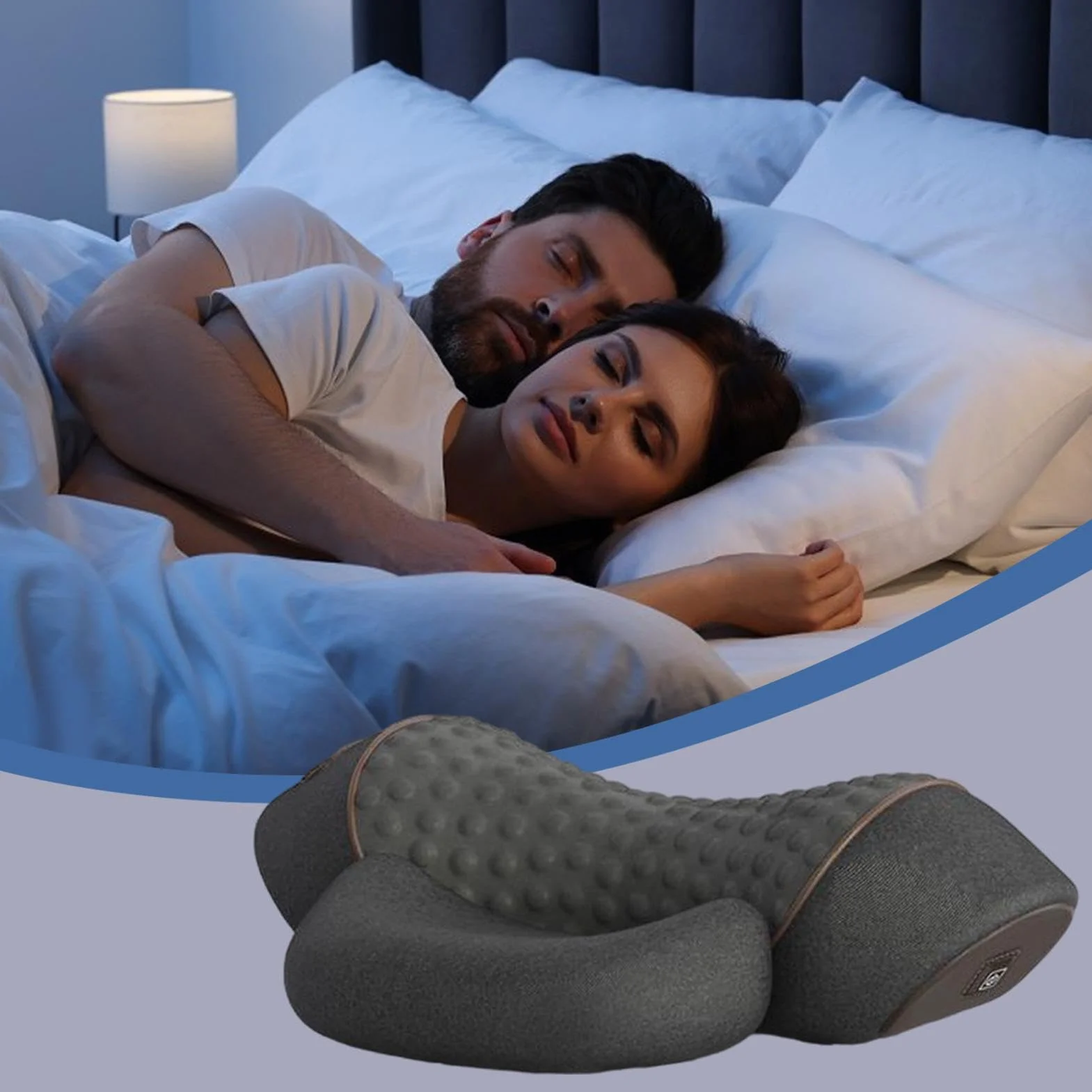 Almohada portátil de espuma viscoelástica 3 en 1 para cuello, hombros y espalda