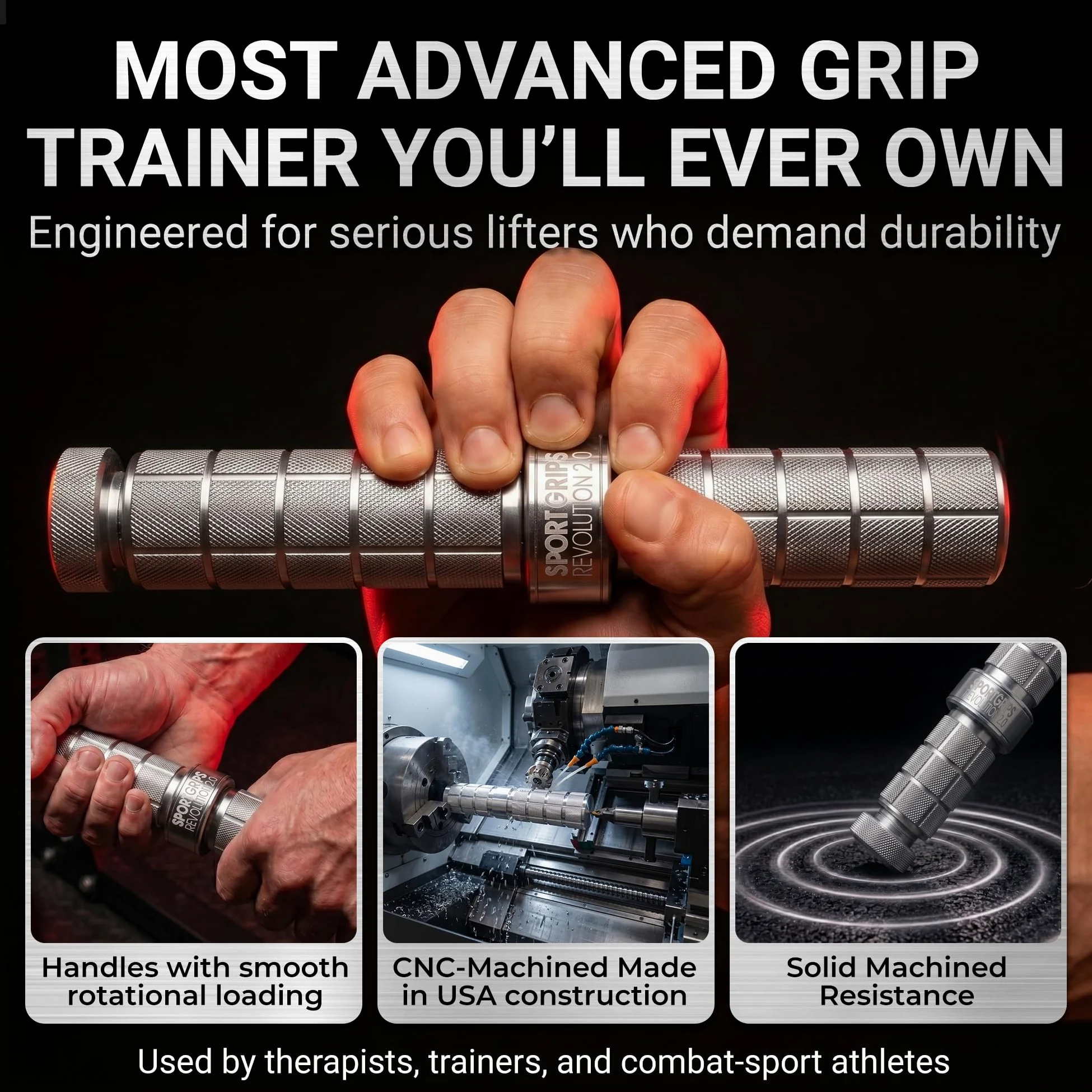 Sportgrips Sidewinder revolución – Muñeca, antebrazo, Agarre endurecedor # 1, Resistencia Ajustable