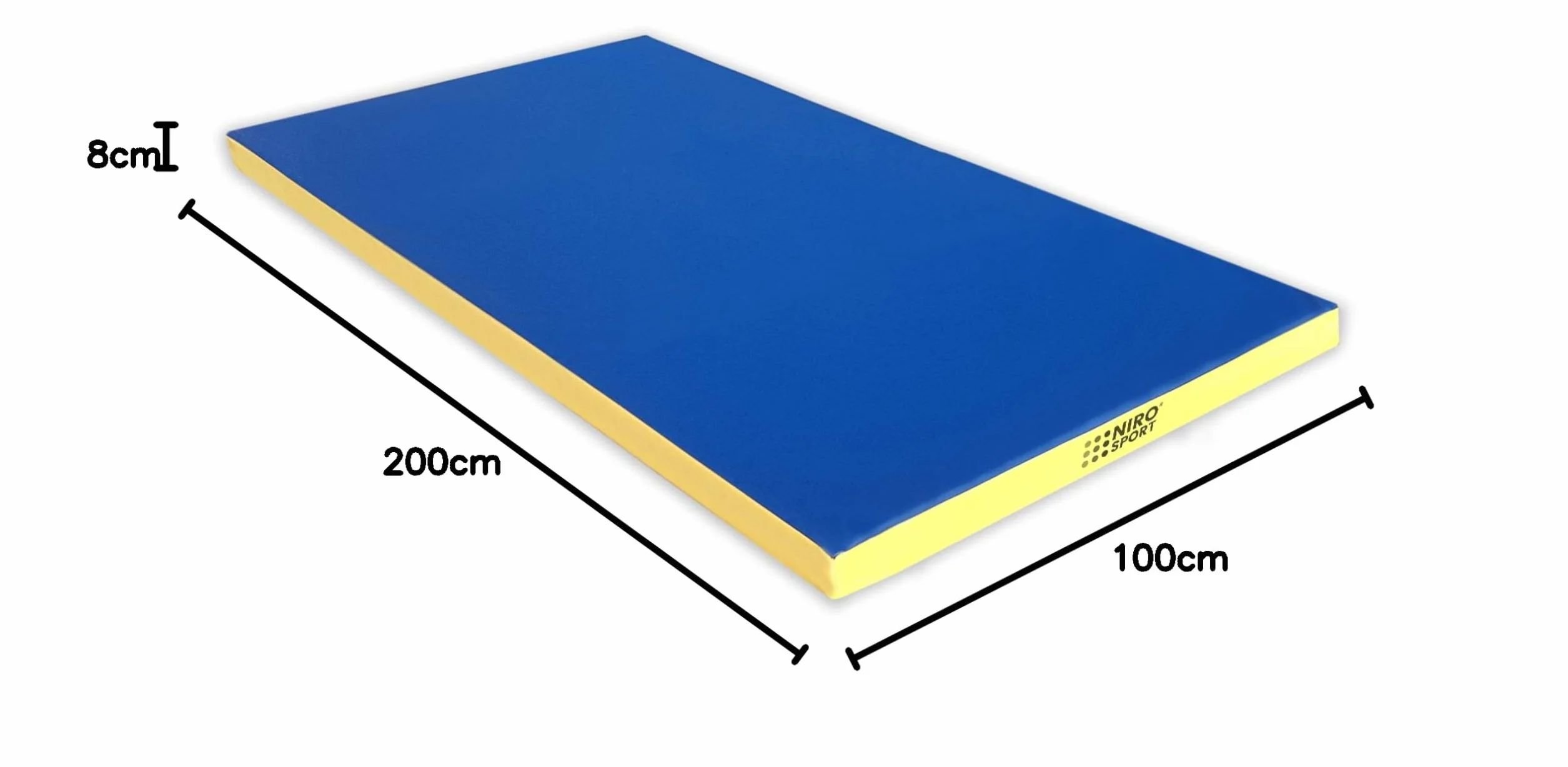 NiroSport Colchoneta de Ejercicios 200x100x8cm Esterilla para Gimnasia Fitness Deportes