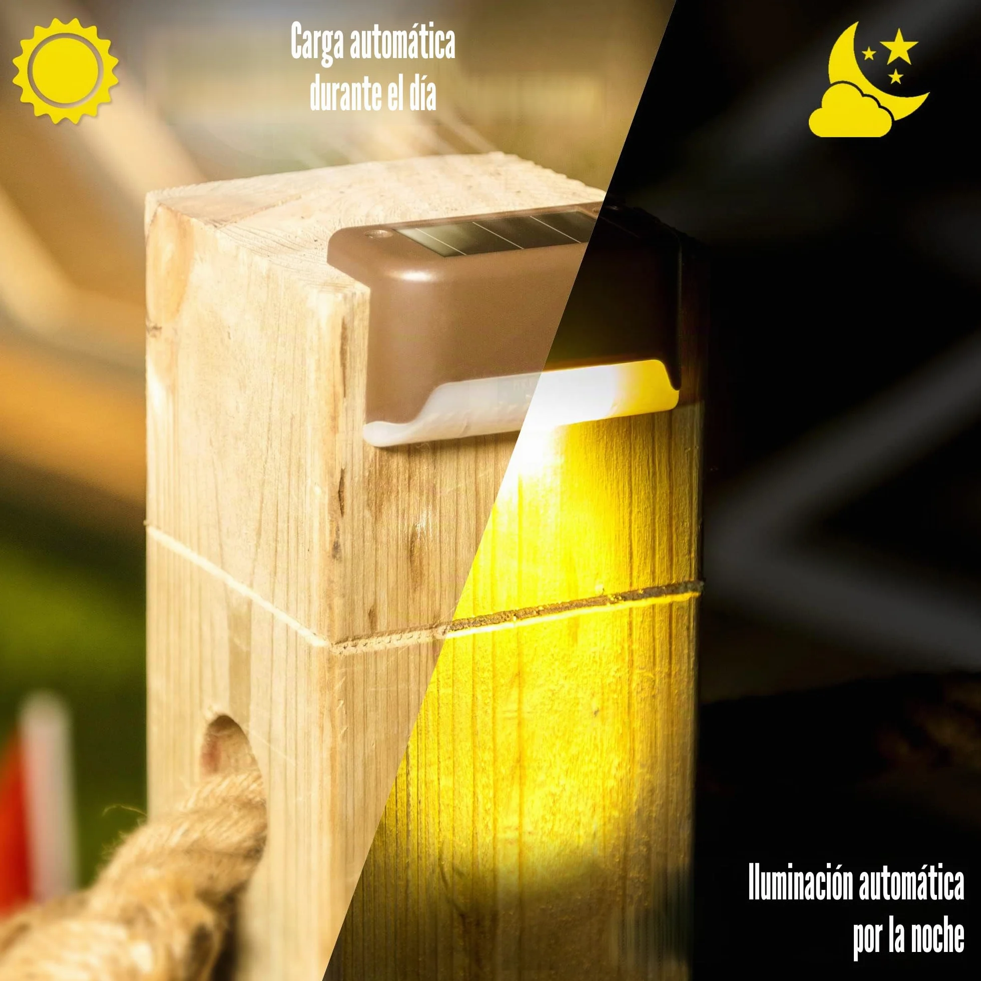 Solpex Luces solares para cubierta, paquete de 12, impermeables para valla, escaleras, escalón, cerca, patio, camino (blanco cálido)