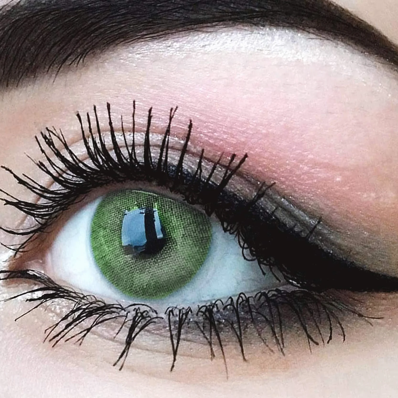 GLAMLENS lentillas de colores verdes Jasmine Green 1 par 90 Días Sin Graduación blandas hidrogel de silicona
