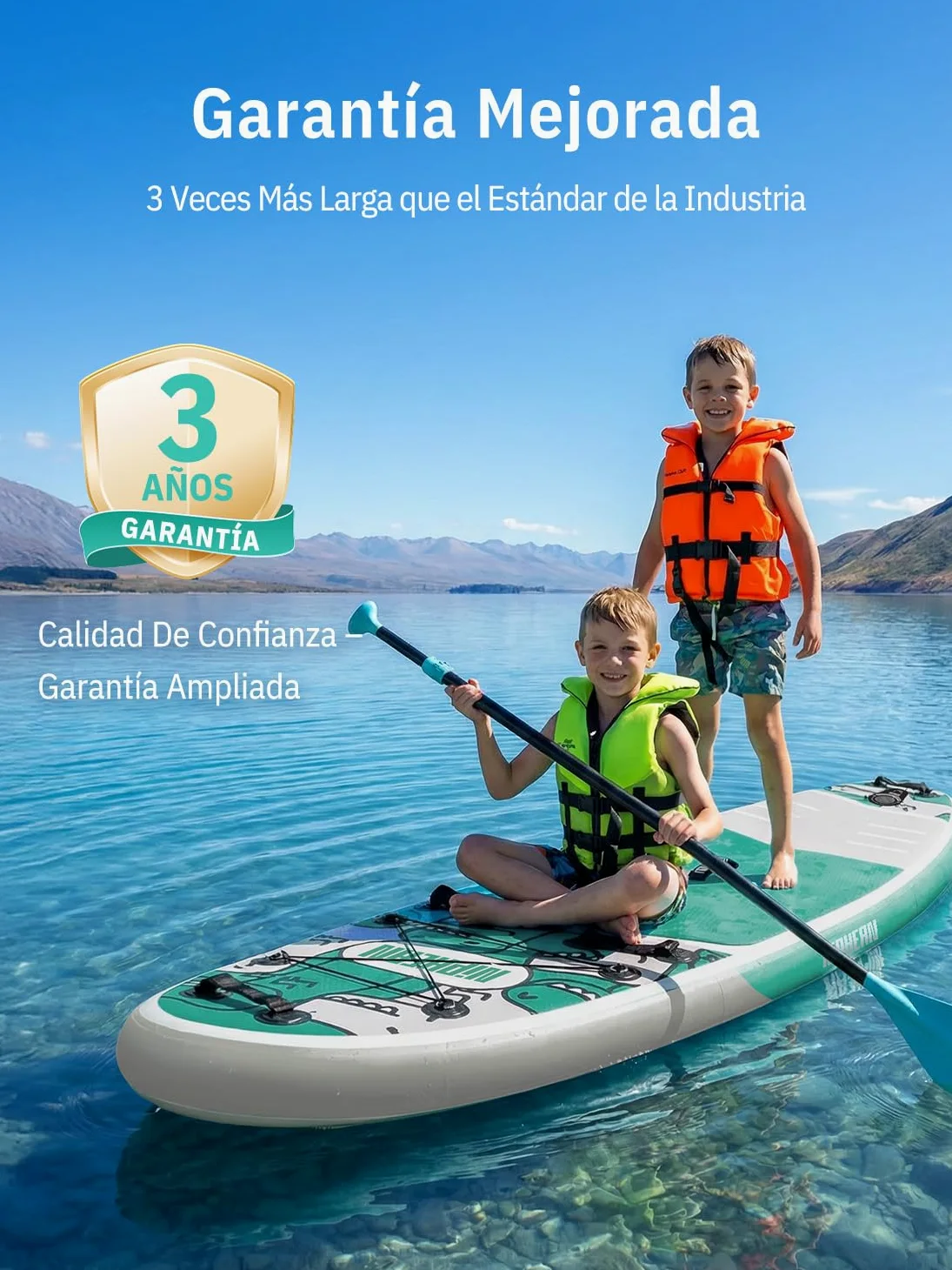 Niphean Tabla Paddle Surf Hinchable con Accesorios 320cm/230cm Sup | Tabla Paddle Surf Rígida, Antideslizante, Kit Reparación, Adultos, Jóvenes, Principiantes, Yoga