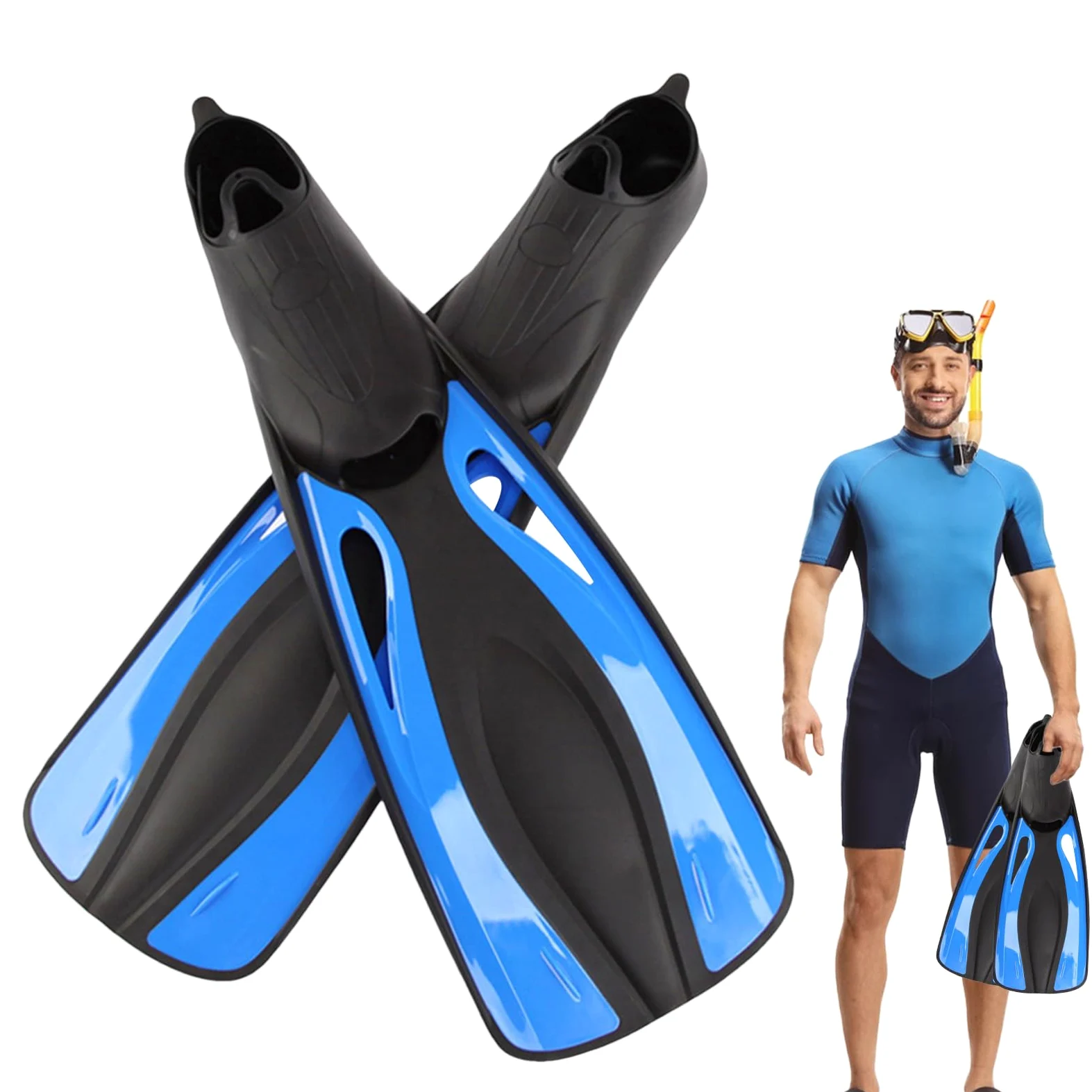 Aletas de snorkel - Aletas de buceo para adultos, 1 par de aletas de buceo de tamaño de viaje, aletas para deportes acuáticos para hombres y mujeres