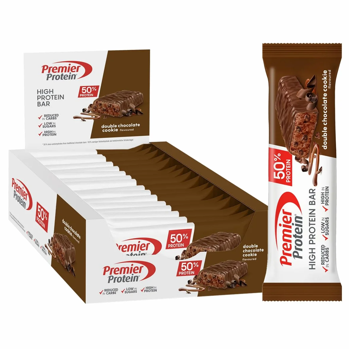 Premier Protein High Protein Bar Double Chocolate Cookie 16x40g