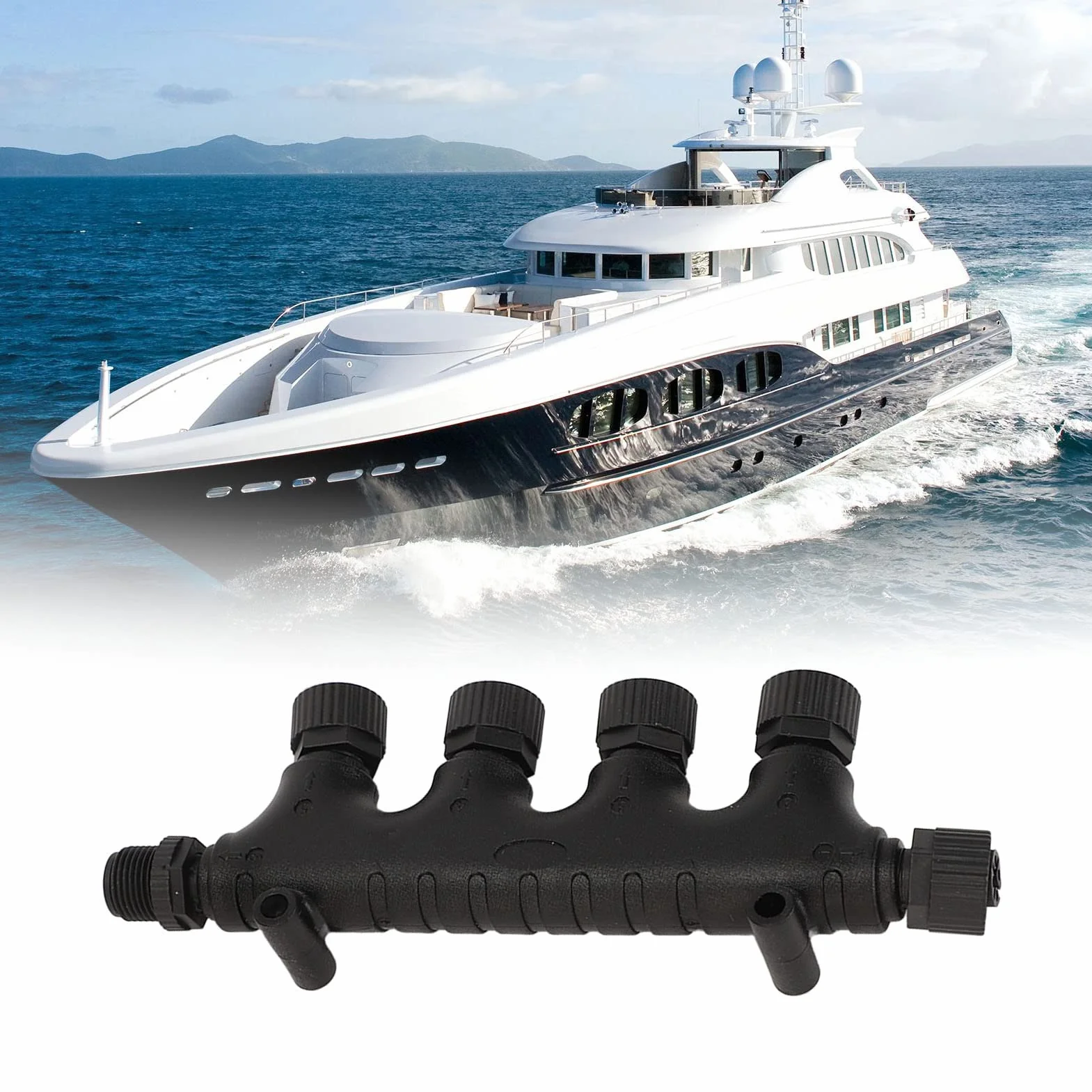 Akozon Conector NMEa 2000 T, para NMEa 2000 N2K Conector en T de 4 Puertos M12 5 Pines IP67 a Prueba de Agua para Redes Lowrance