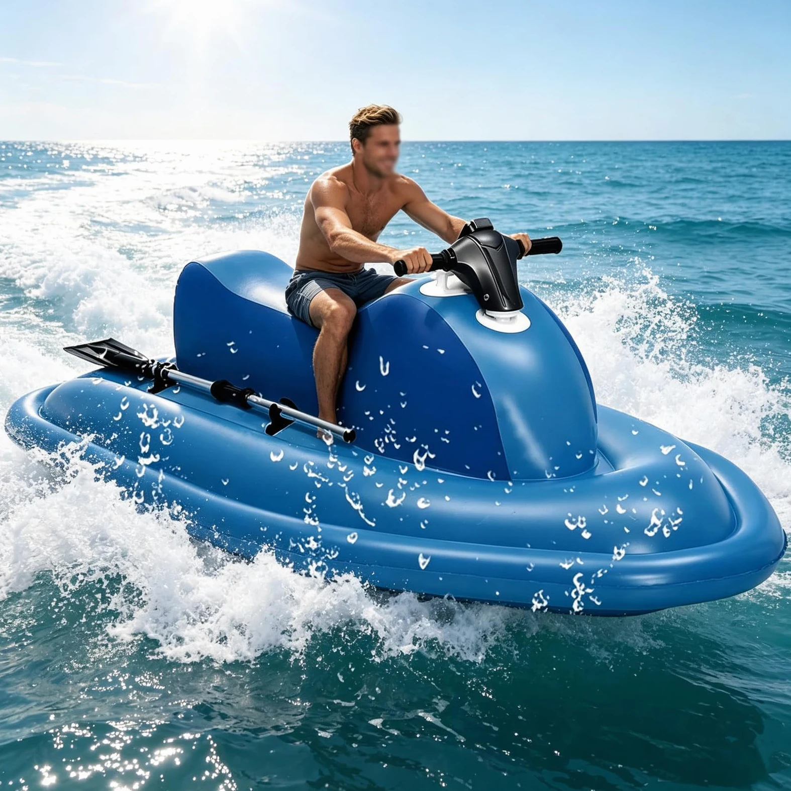 Moto Acuática Plegable con Motor, Lancha Motora Eléctrica para 2 Personas para Adultos y Niños, Lancha Motora Inflable Plegable, Ideal para Snorkel, Buceo y Actividades en El Océano Nothruster