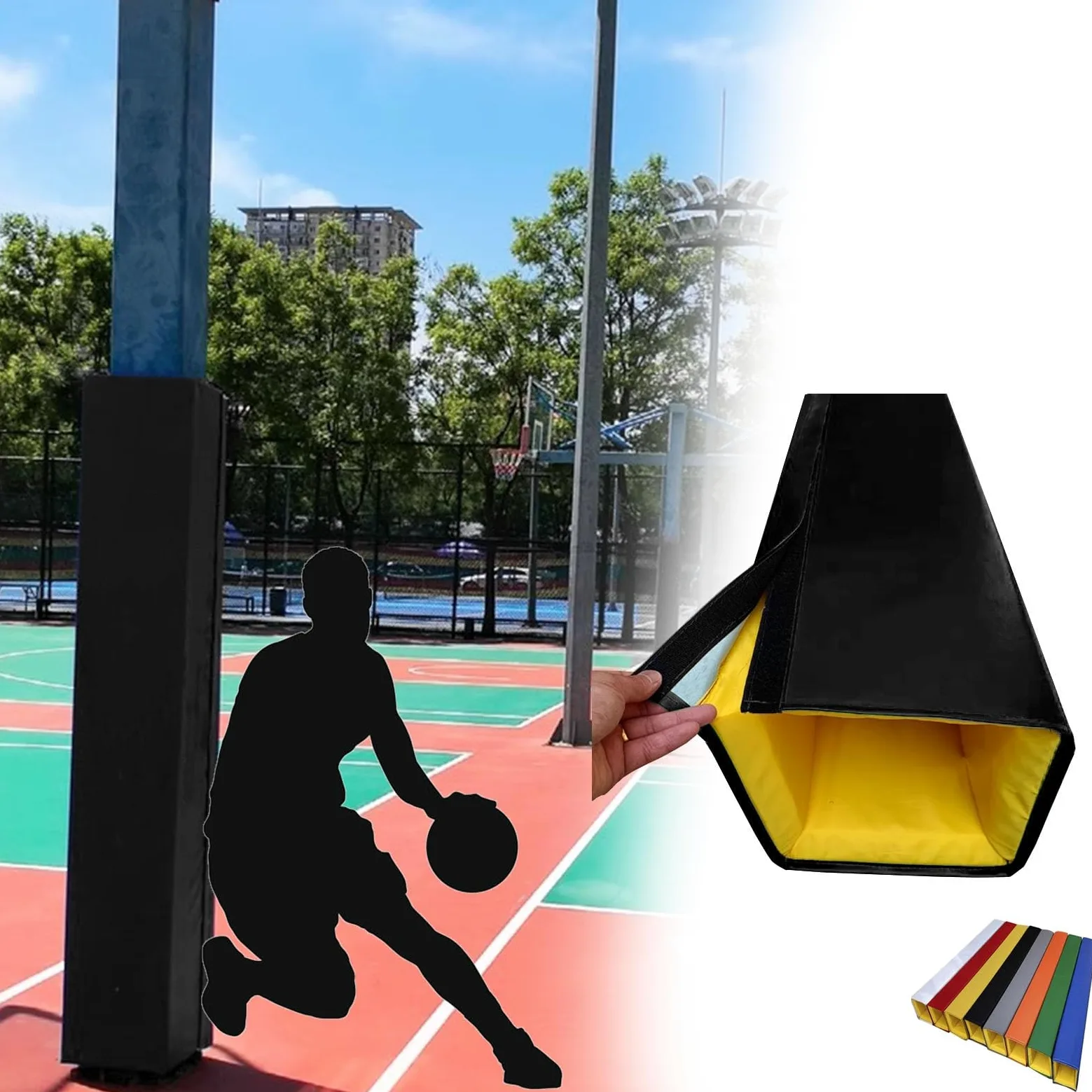 Genérico Protector de Postes para Aros de Baloncesto y Postes de Voleibol Resistente a los Rayos UV, de 30 x 30 cm (12 x 12 Pulgadas), para Postes Cuadrados: Equipo de Seguridad Duradero para Deporte