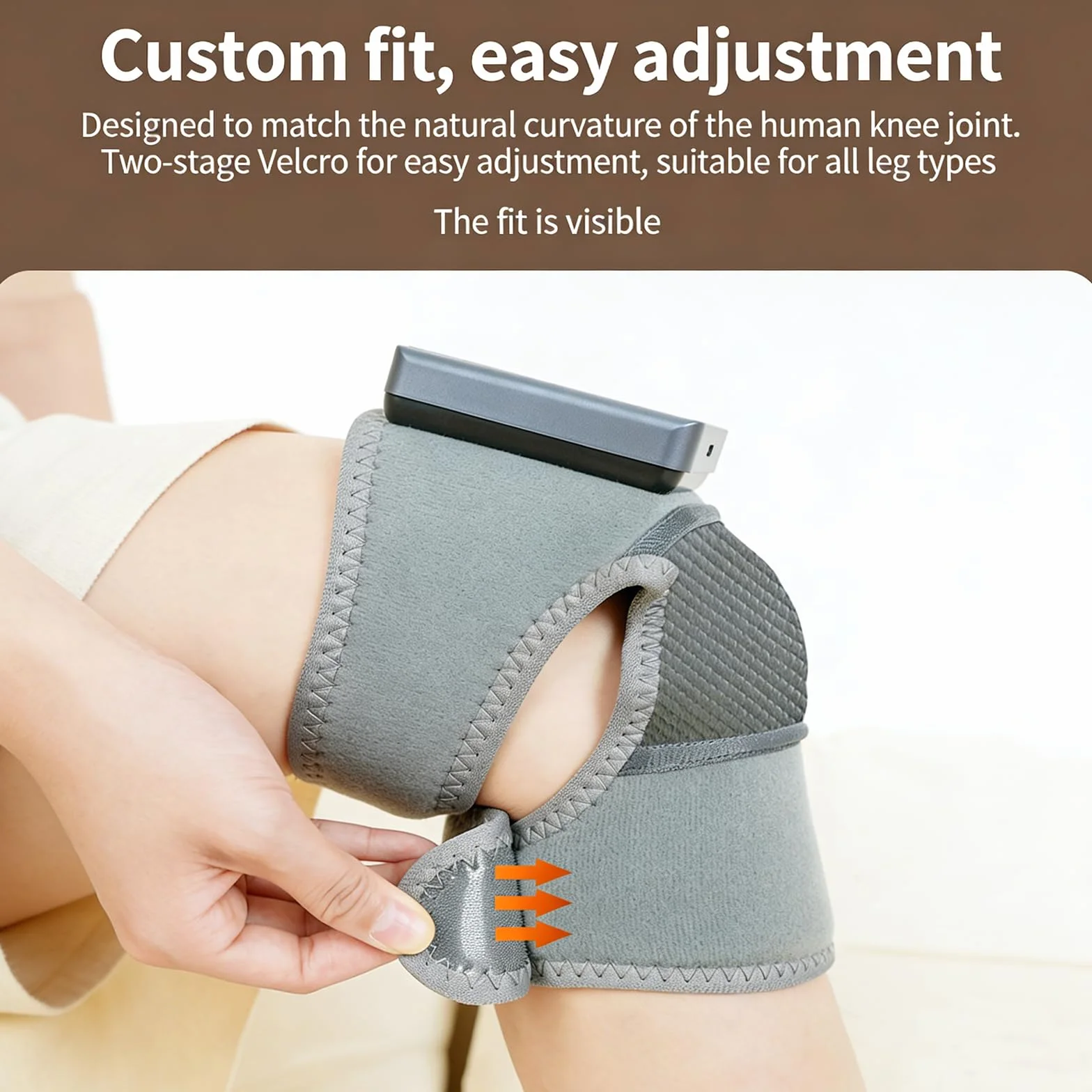 Masajeador de rodilla inalámbrico con calefacción, 5 modos de calor, 3 modos de masaje, batería 5000 mAh