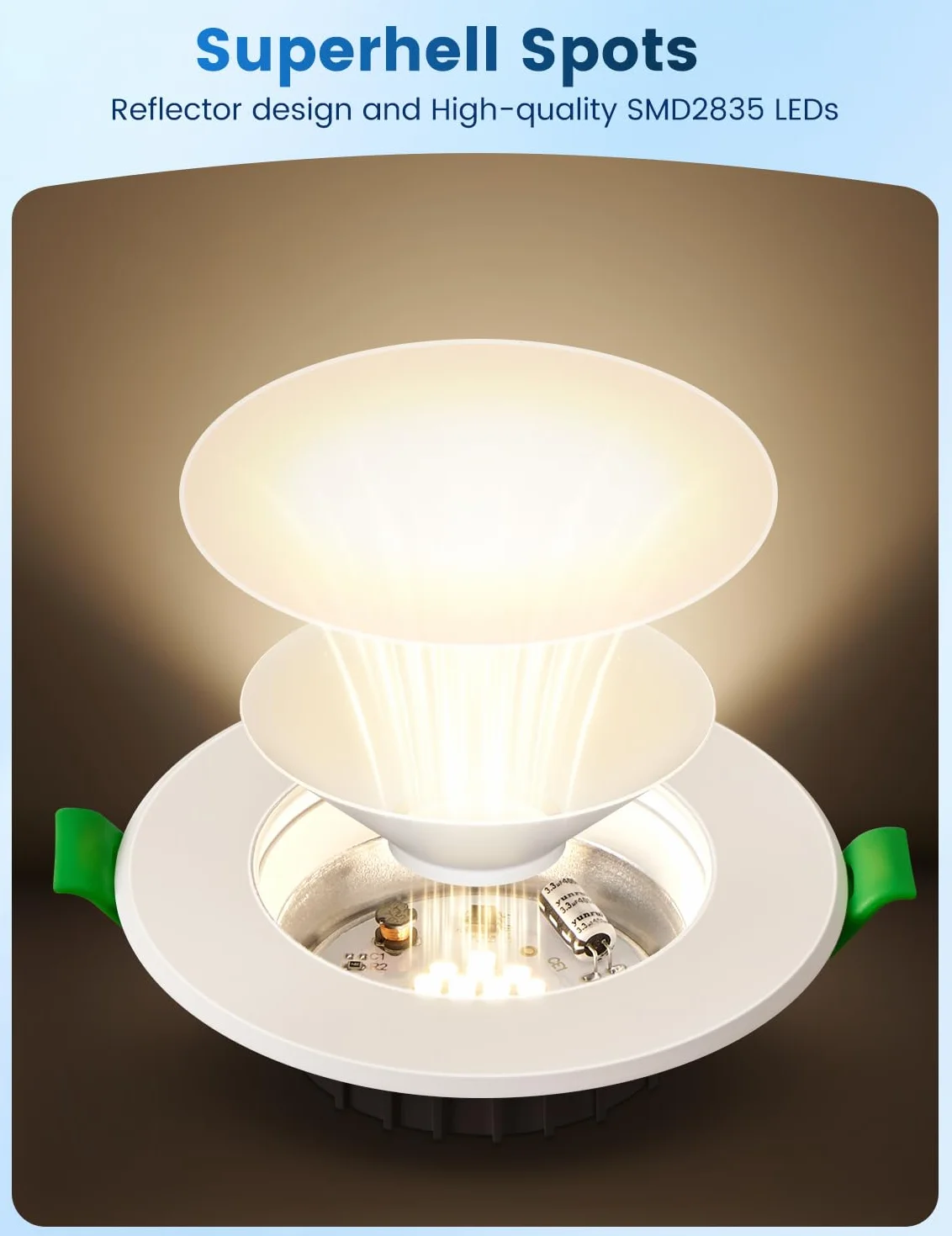 Focos LED Empotrables Techo 5W 4000K 800lm Blanco Neutro 230V IP44 No Regulable Corte Ø68-80mm