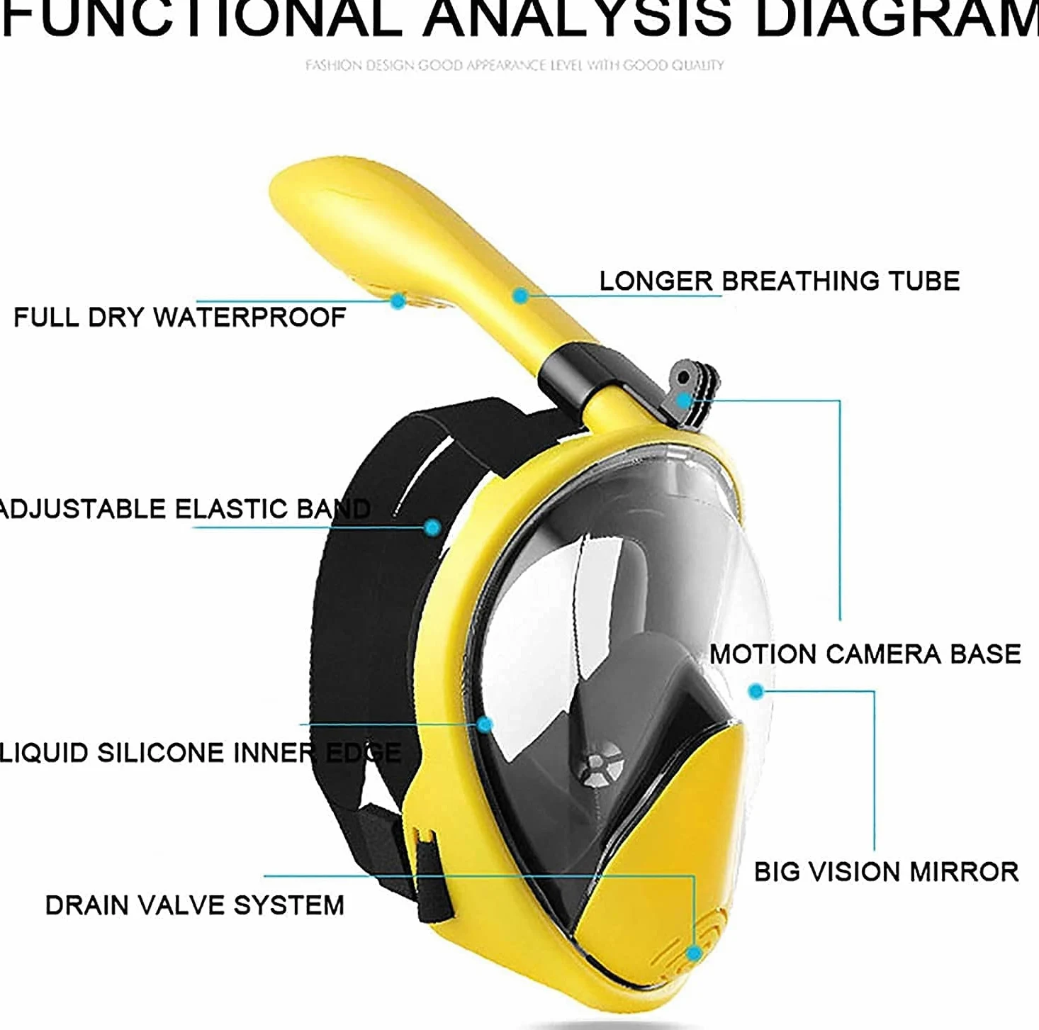 máscara de Snorkel, Máscara de Buceo, máscara Snorkel, subacuática, antivaho, Cara Completa, Equipo for Mujeres, Hombres y niños