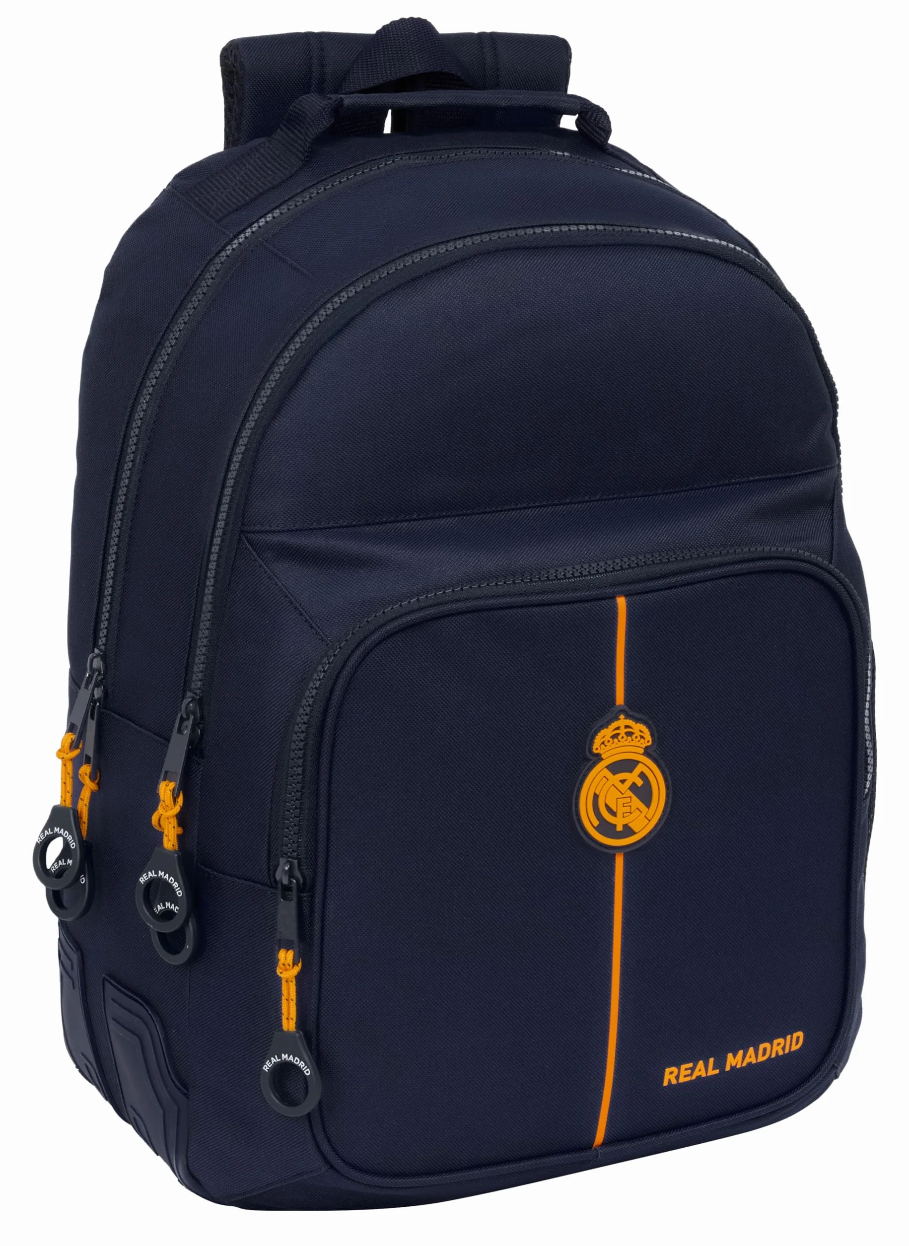 Safta REAL MADRID 2ª EQUIPACIÓN 24/25 - Mochila Escolar Infantil, Ideal para Niños de Diferentes Edades, Cómoda y Versátil, Calidad y Resistencia, 32x15x42 cm, Color Azul Marino