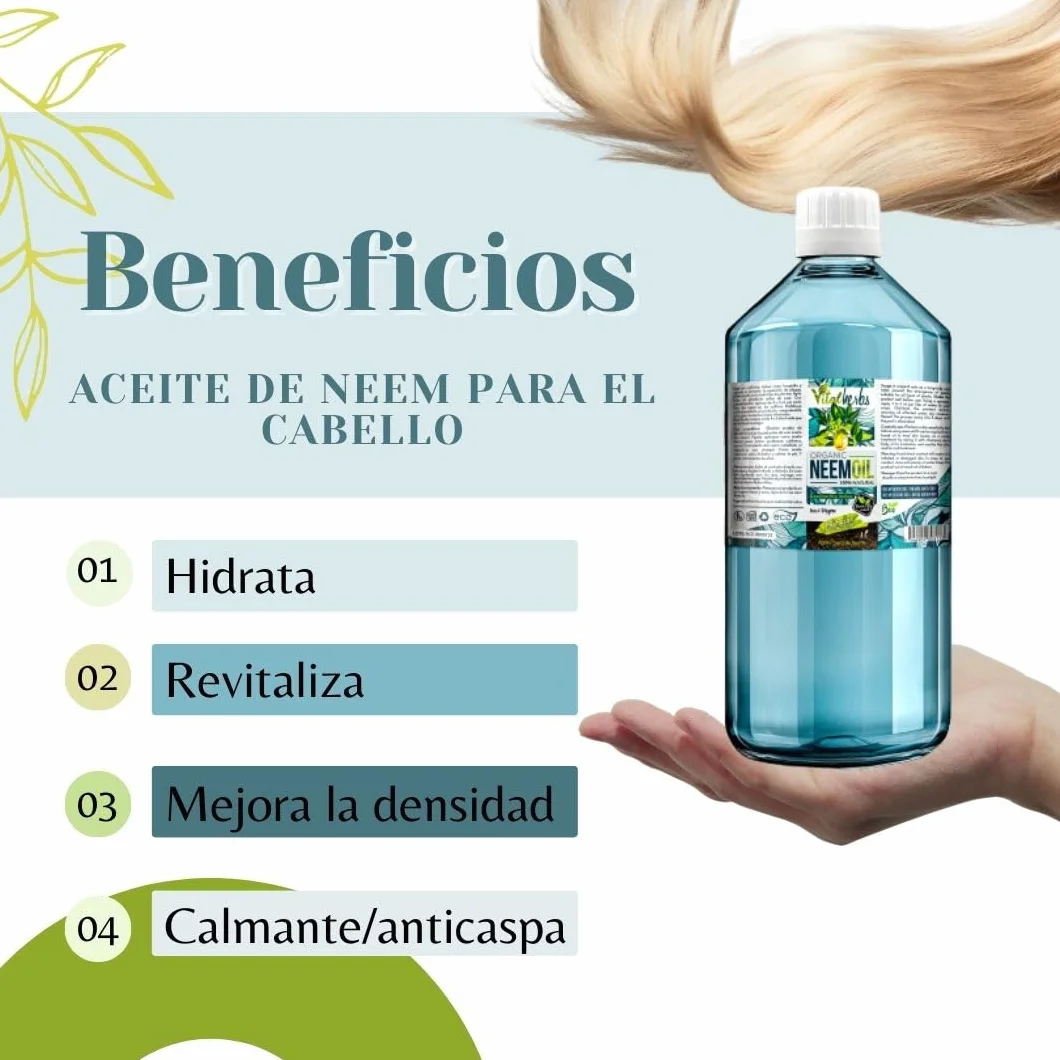 Aceite Vegetal de Neem 100 ml Orgánico Bio Multiusos para Piel Cabello y Plantas
