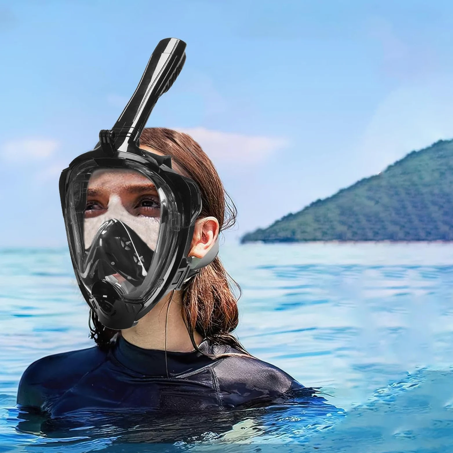 Gafas de buceo para adultos, gafas de buceo para adultos, antivaho, visión panorámica de 180°, gafas de natación, antivaho, a prueba de fugas, gafas de natación de cara completa con cordón