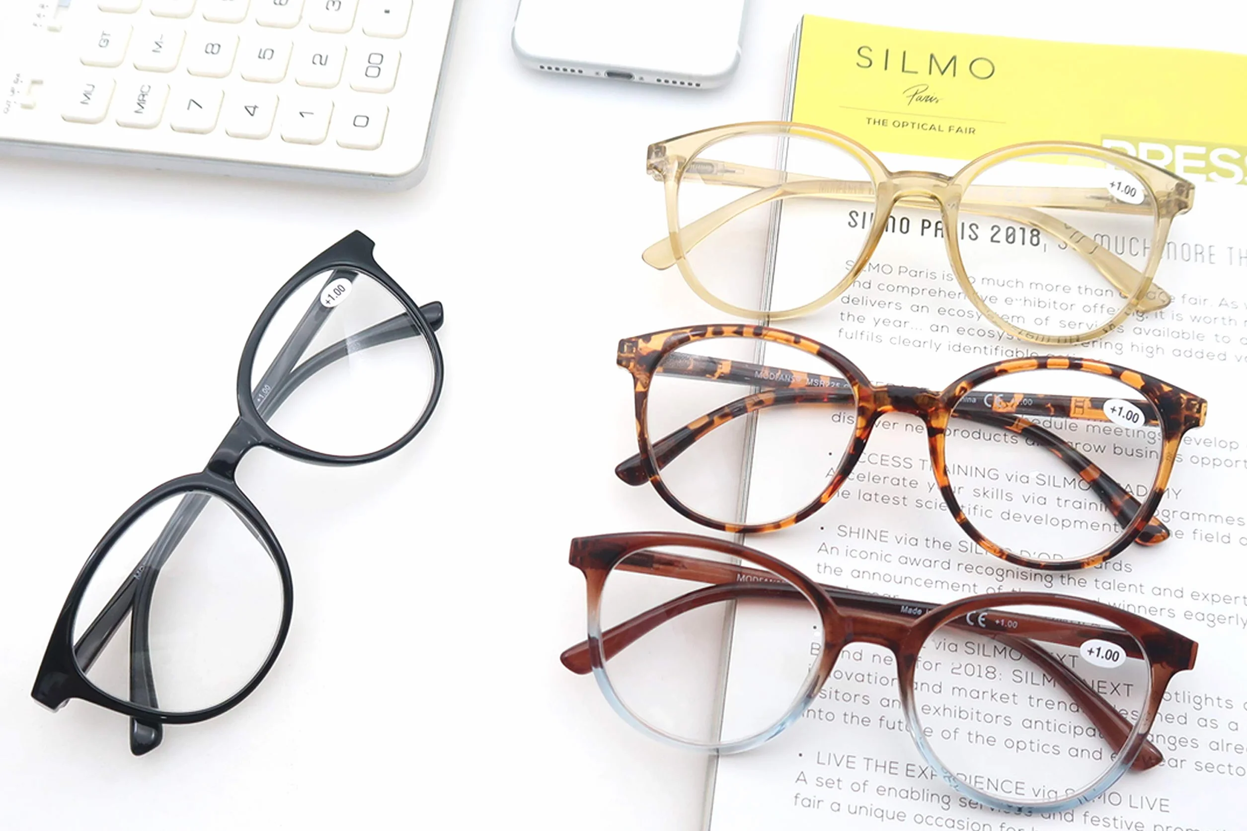 MODFANS Pack de 4 Gafas de Lectura para Presbicia Hombres Mujeres Ligeras Comodas