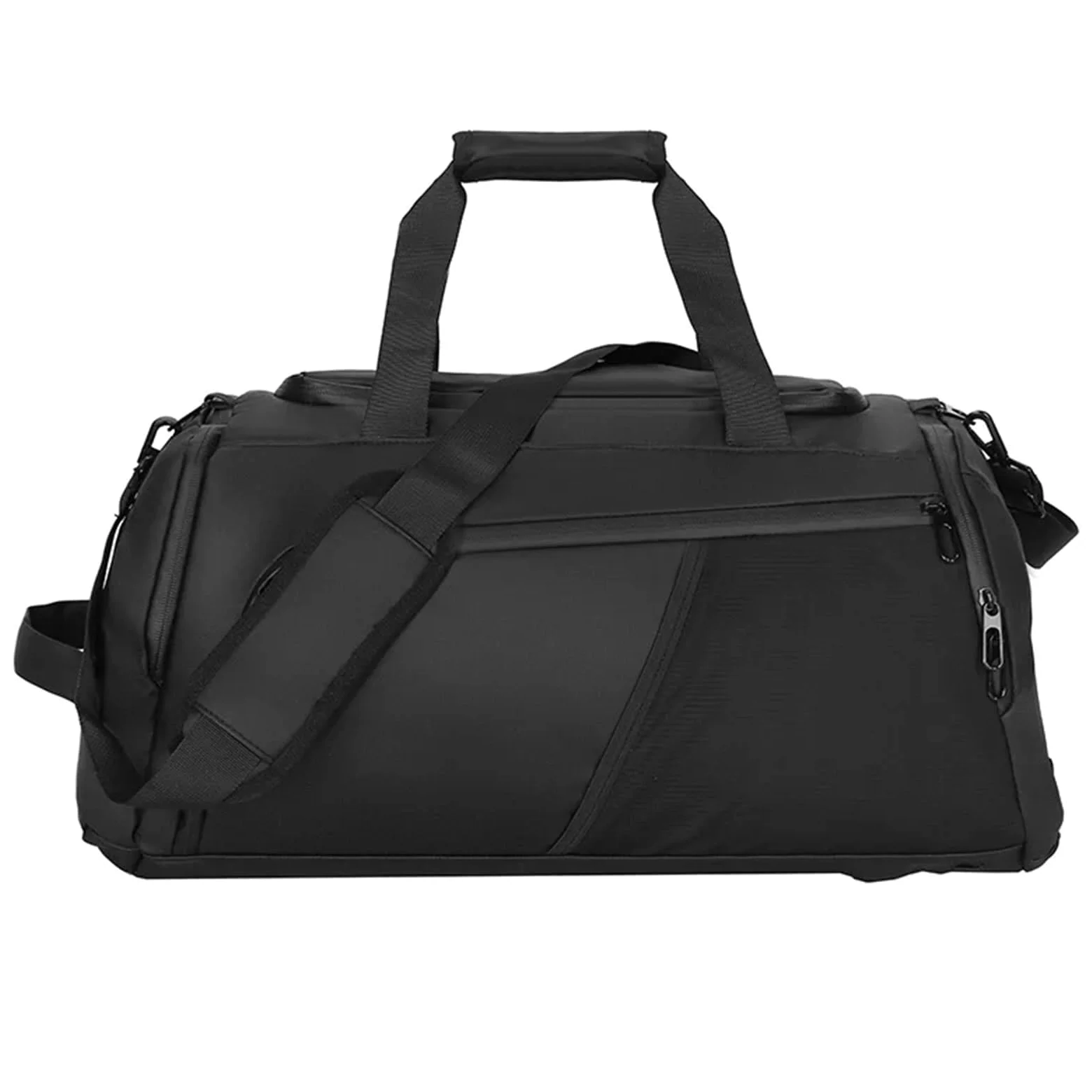 Bolso Grande for Fitness, Bolso Deportivo for Hombre y Mujer, Zapatos húmedos Secos, Bolsillo, Bandolera, natación, Yoga, Gimnasio, Mochila de Viaje(Black L)