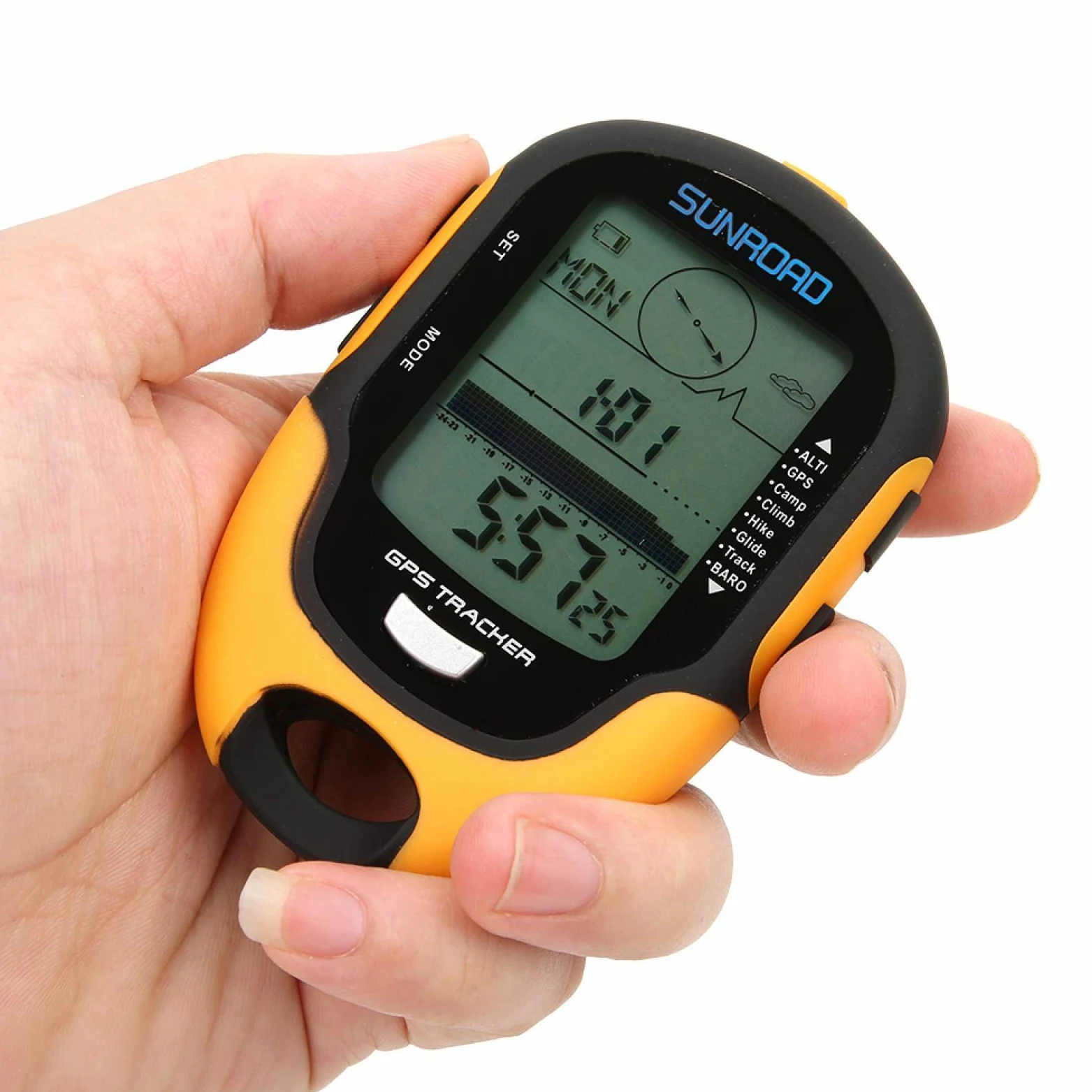 DAUERHAFT Brújula de medidor de altitud GPS Grado Impermeable IPX4, Adecuado para Deportes al Aire