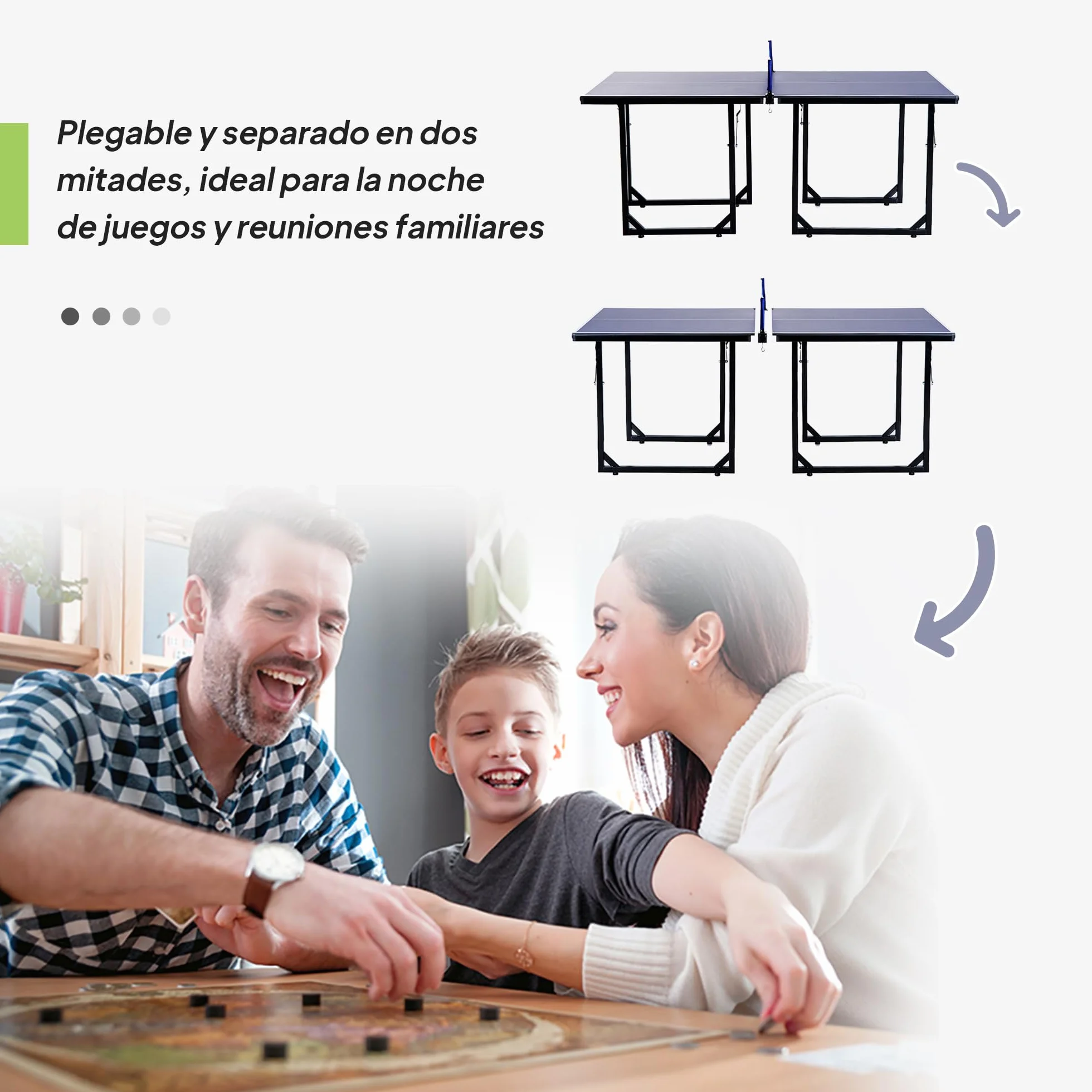 HOMCOM Mesa de Ping-Pong Plegable 182x91cm Resistente a la Intemperie Marco de Acero con Red para Interior
