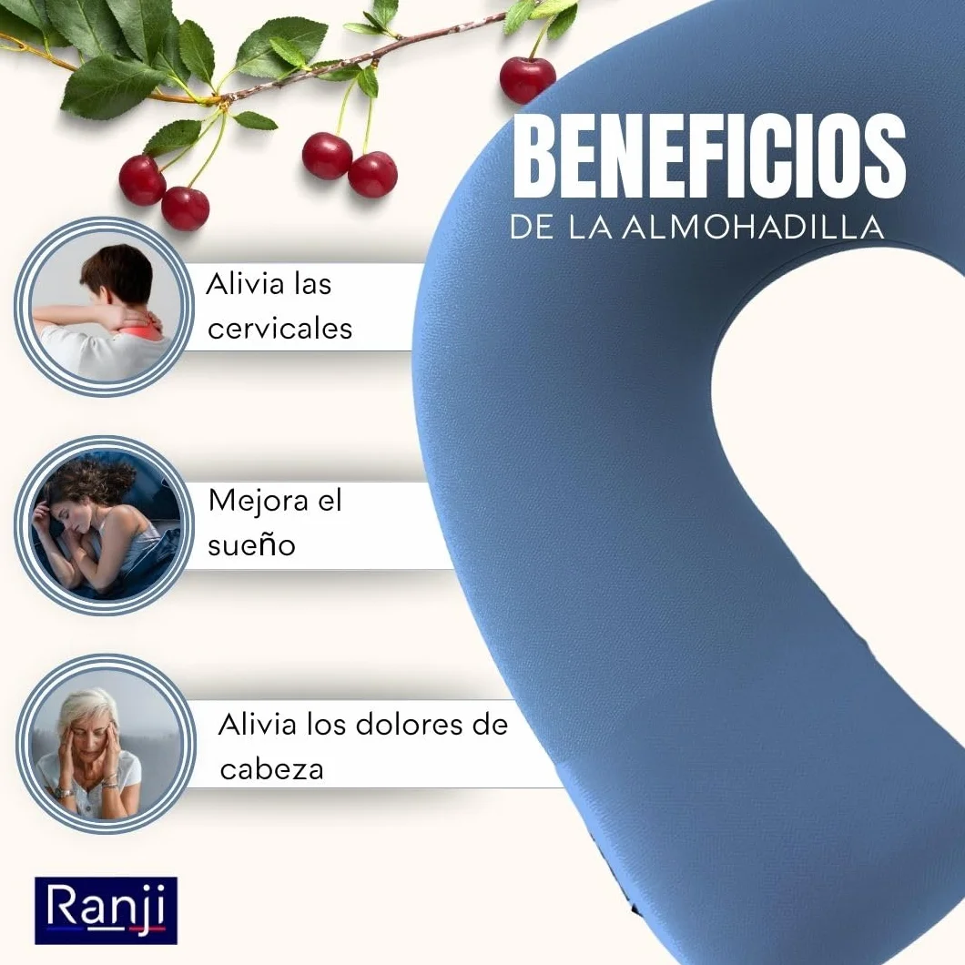Saco Térmico de Semillas para Microondas Cojín Cervical Natural Bolsa Calor Lavable Almohada Cuello Hombros Reutilizable Azul